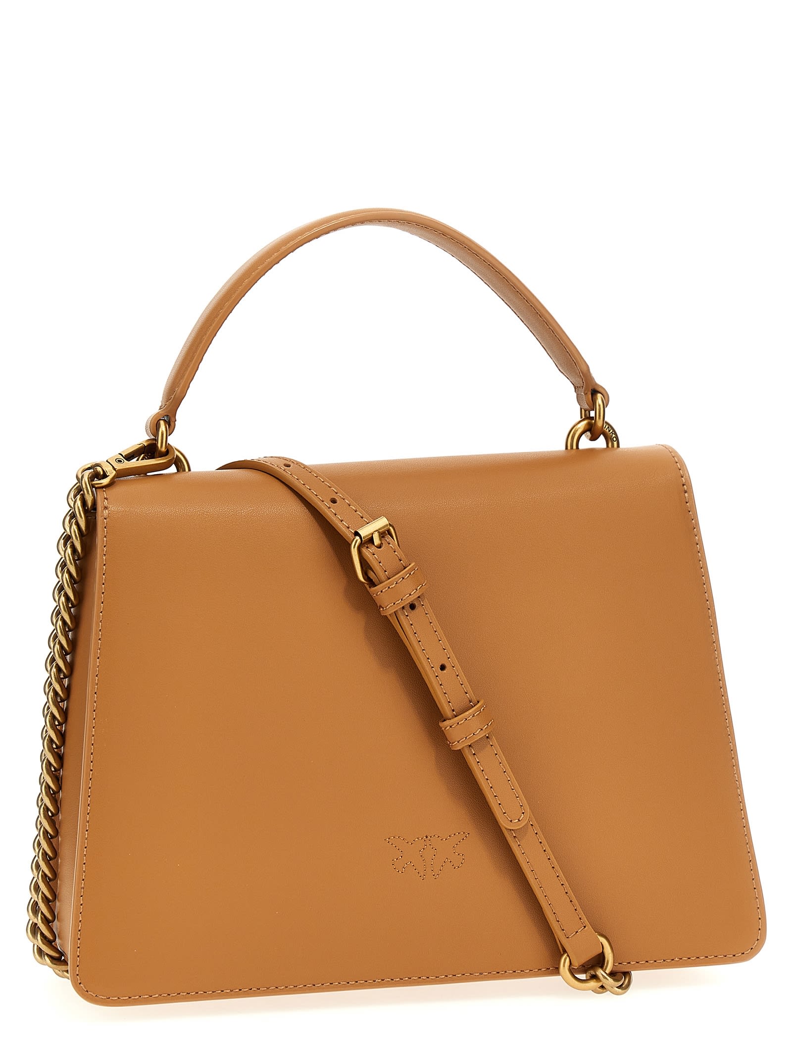Pinko Love One Top Handle Mini Handbag In Beige