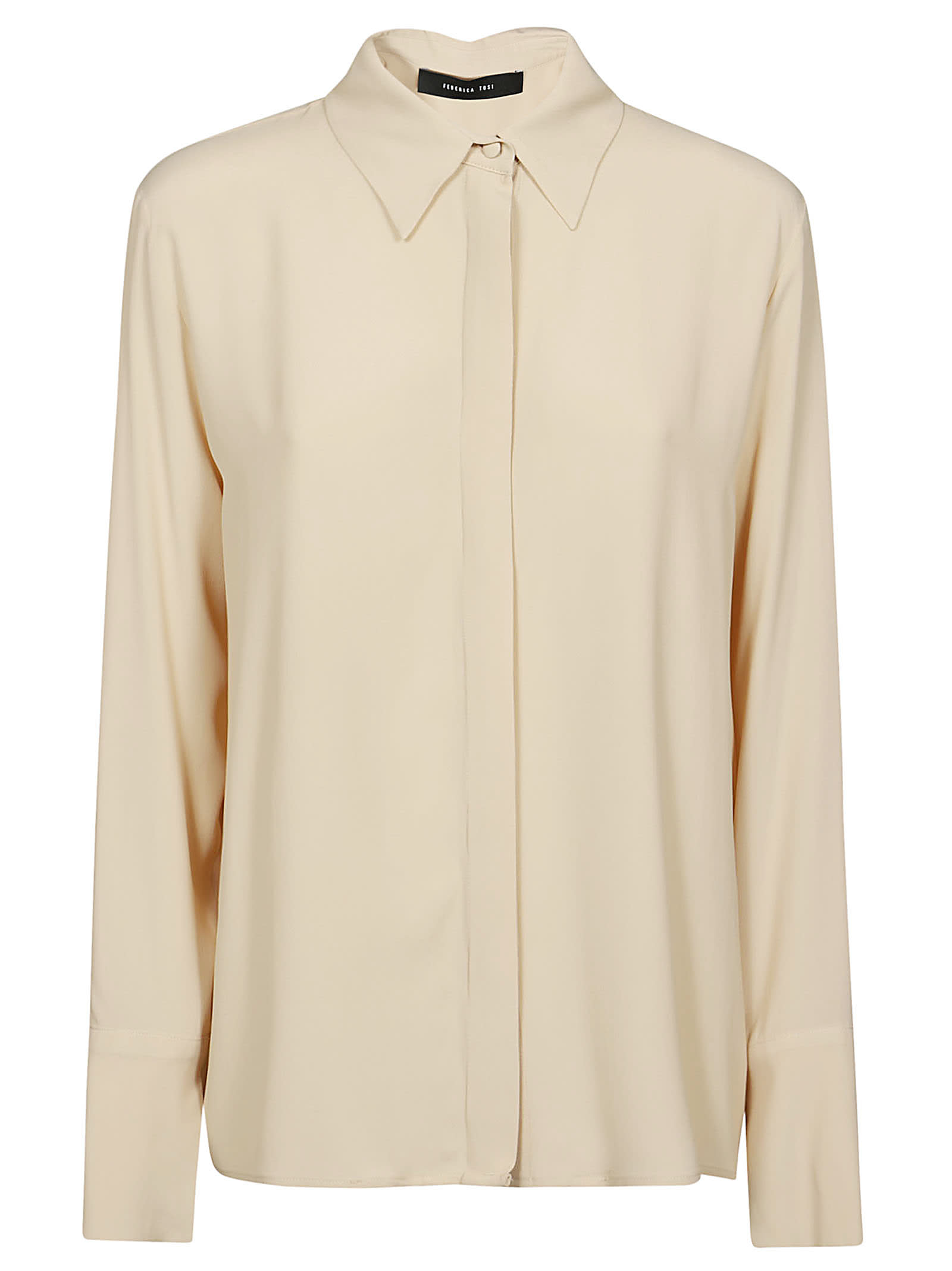 Shop Federica Tosi Long Sleeve Shirt In Ivory
