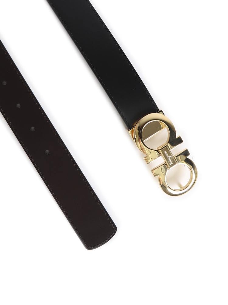 Shop Ferragamo Belt With Logo Buckle In Black