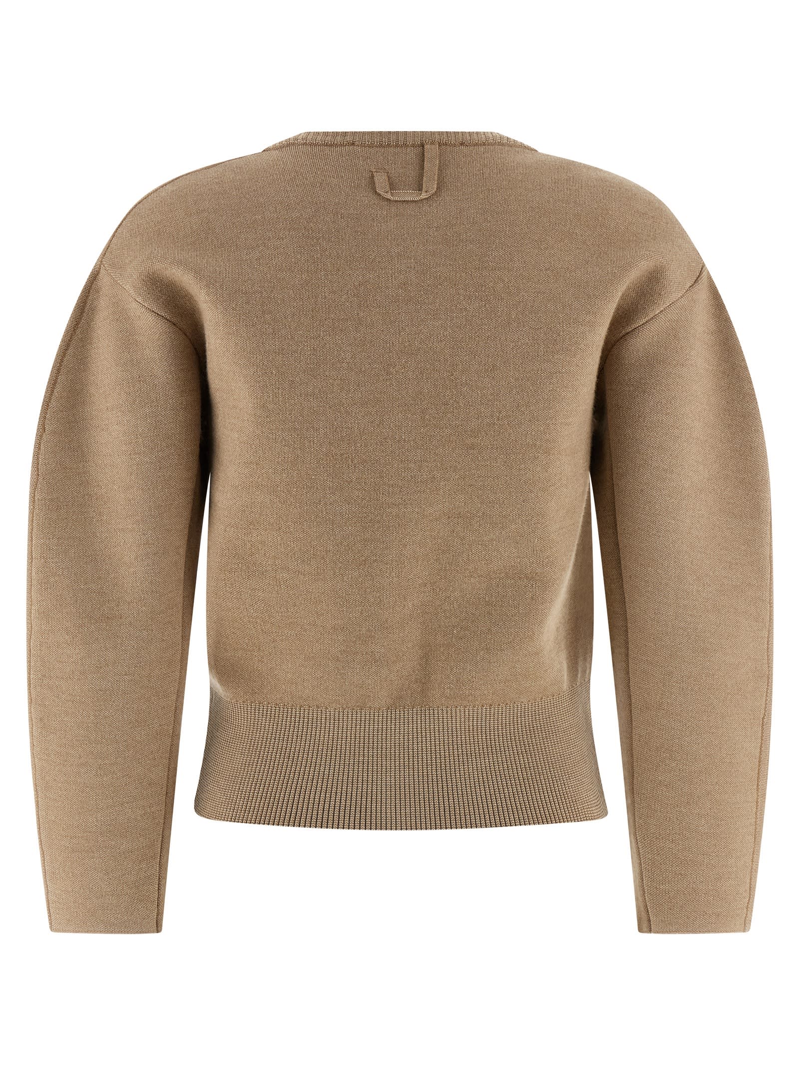 Jacquemus Doppio Button Round-neck Cardigan In Nude