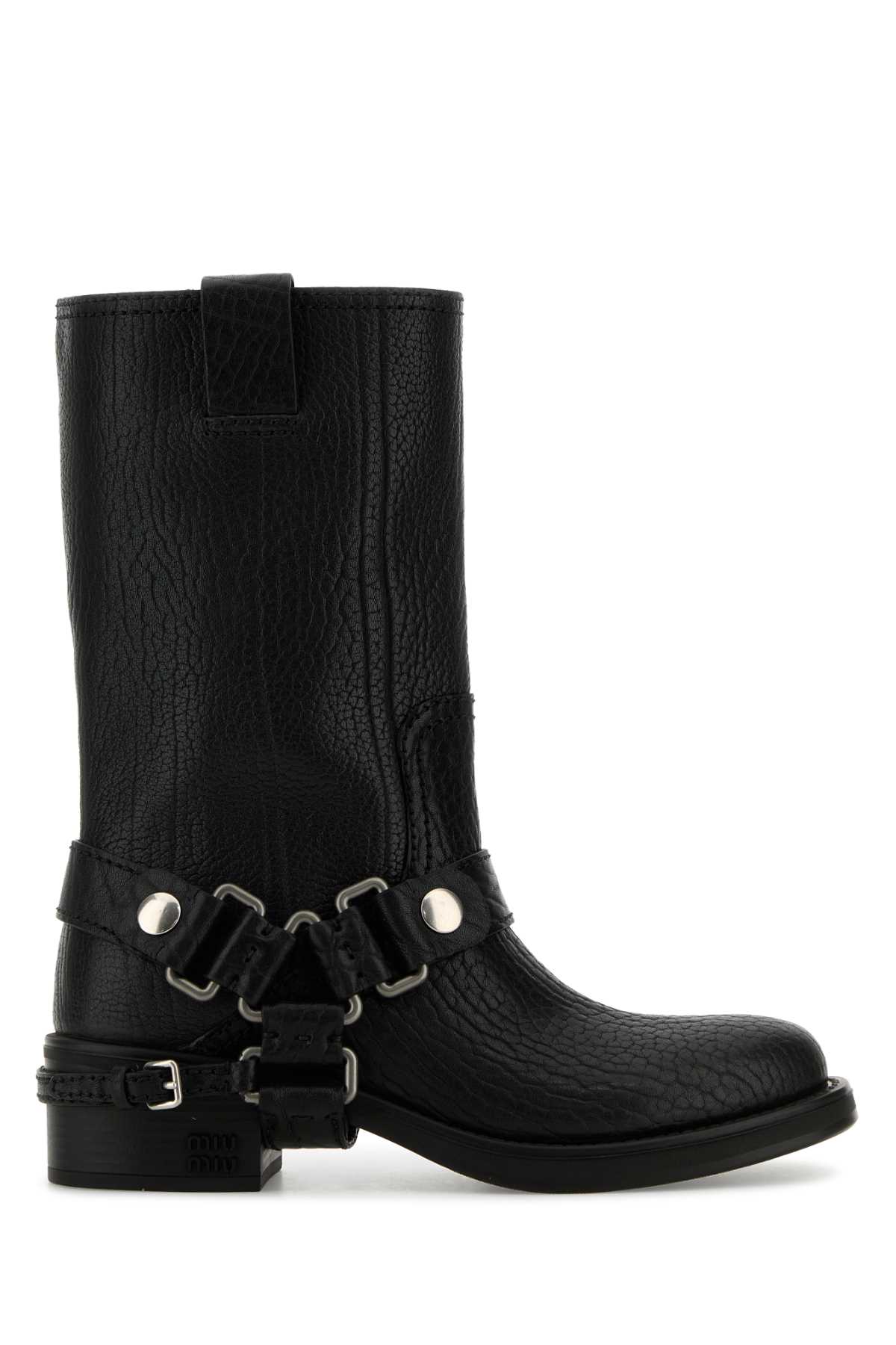 Black Leather Ankle Boots