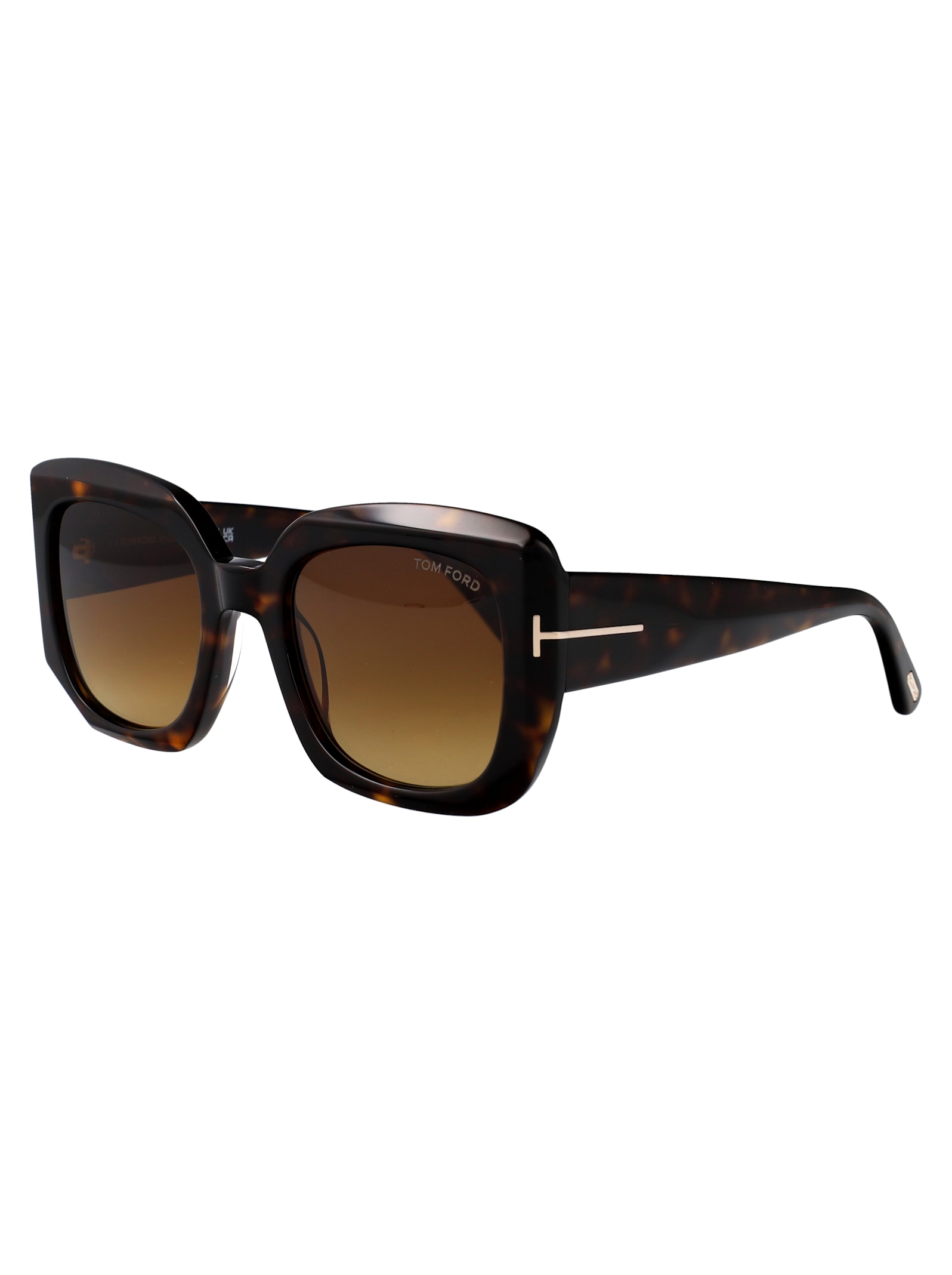 Tom Ford Womens Brown Tr001783 Kaya Square-frame Tortoiseshell Acetate Sunglasses In Avana Scura / Marrone Grad