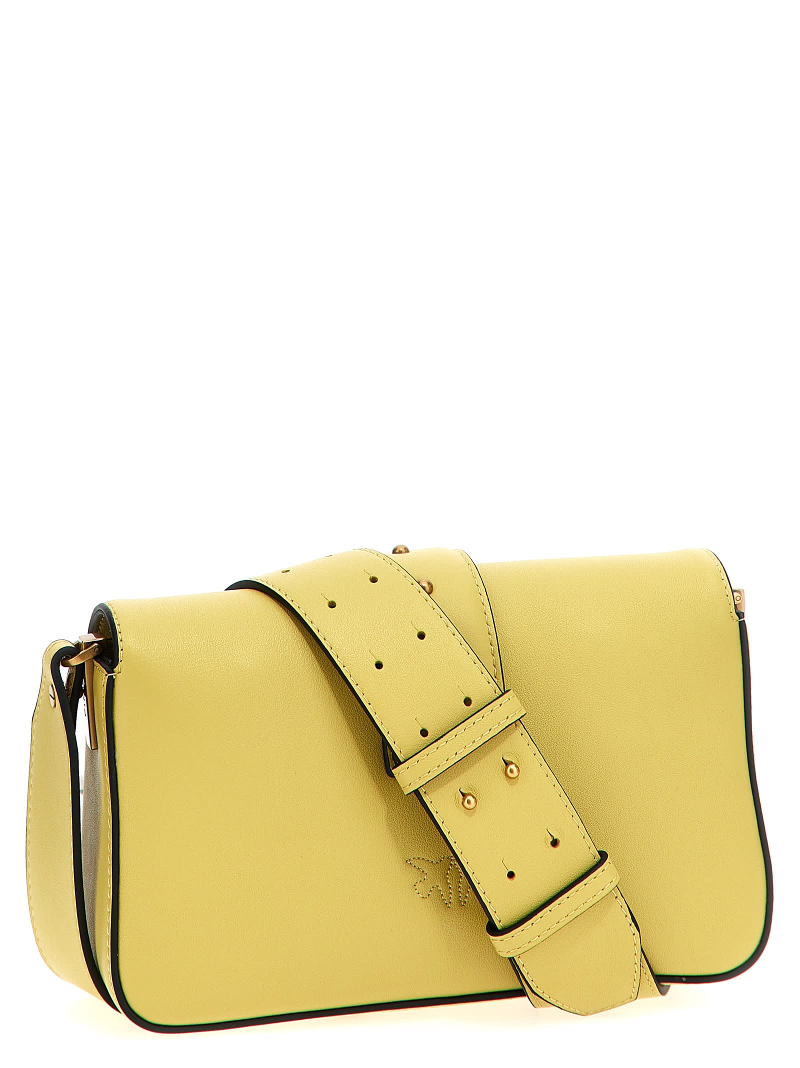 Shop Pinko Love One Mini Crossbody Bag In Green