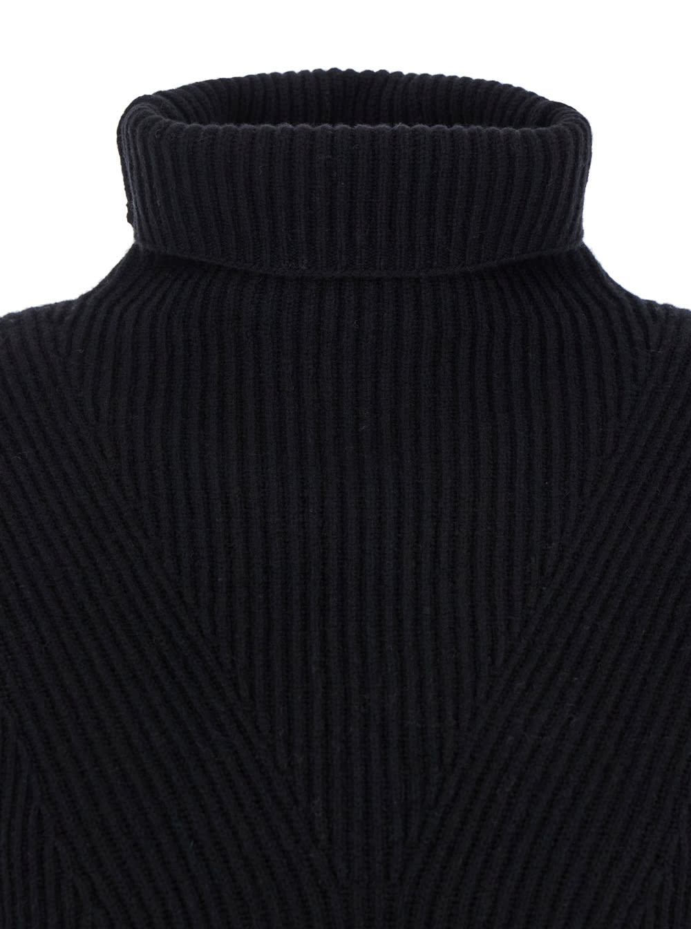 Max Mara Golia Black Turtleneck Sweater In Wool And Cashmere Woman In Black