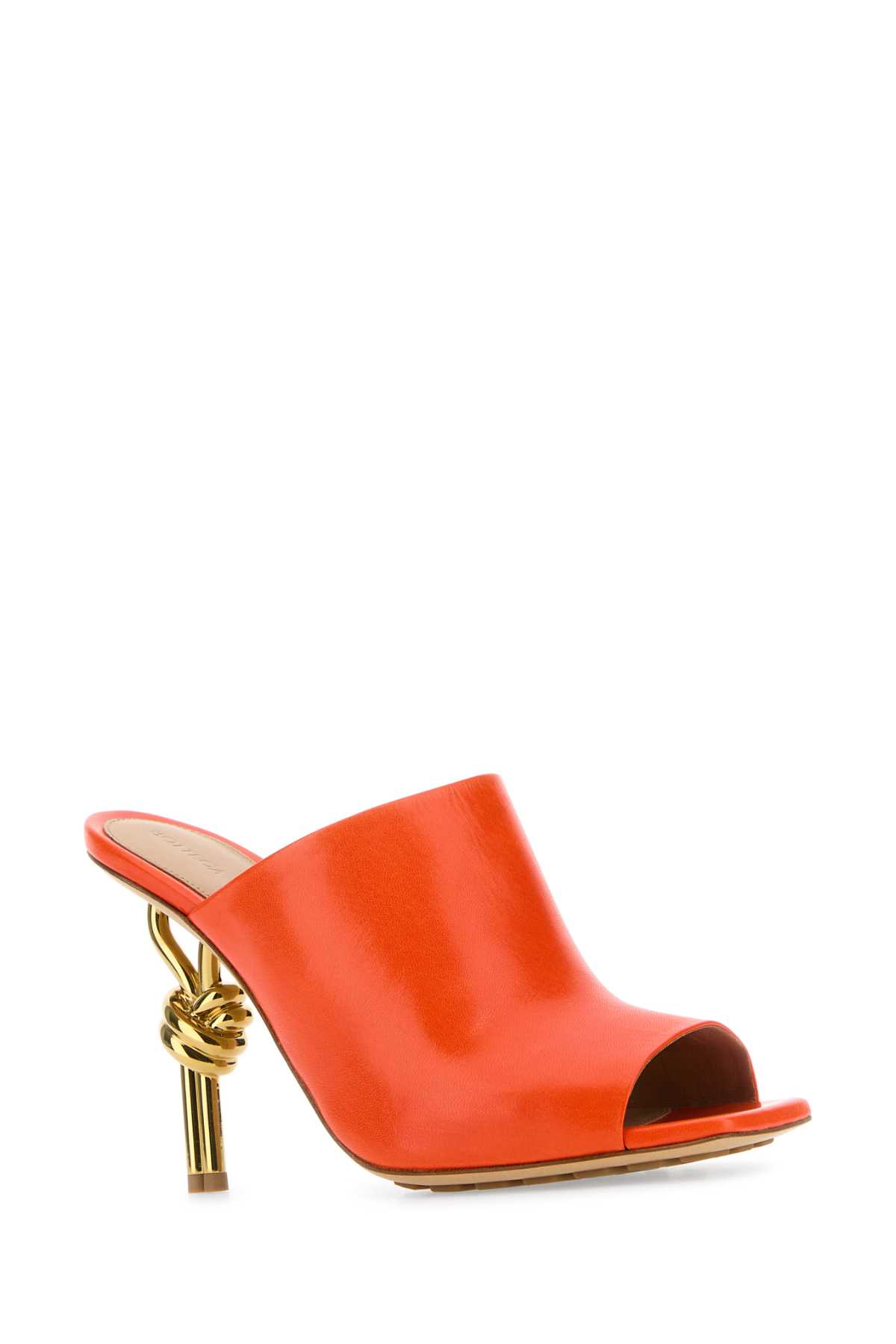 Bottega Veneta Orange Nappa Leather Knot Heels In Neworange