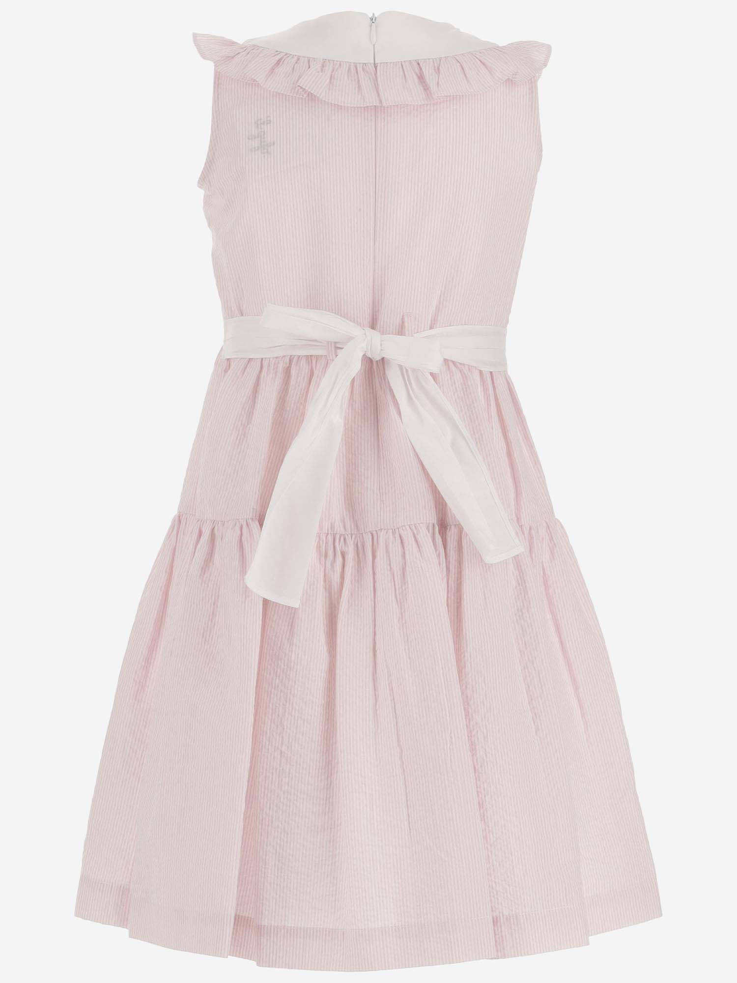 Shop Il Gufo Stretch Cotton Dress In Pink