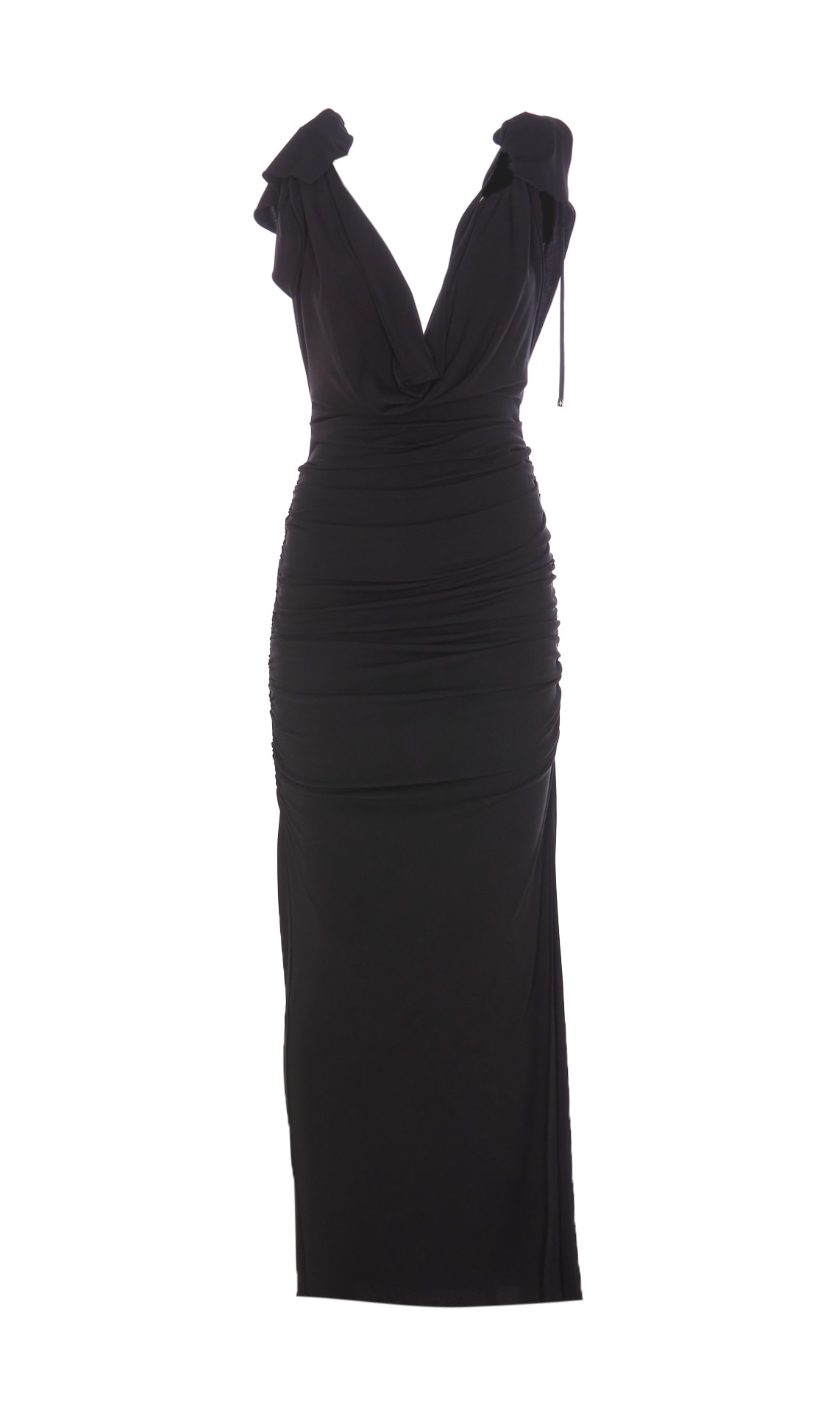 Shop Attico Long Dress In Black