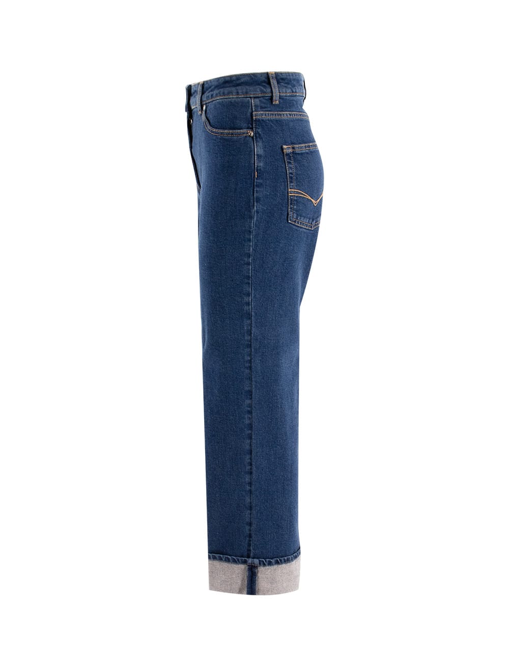 Shop Peserico Trousers In Blu Scuro