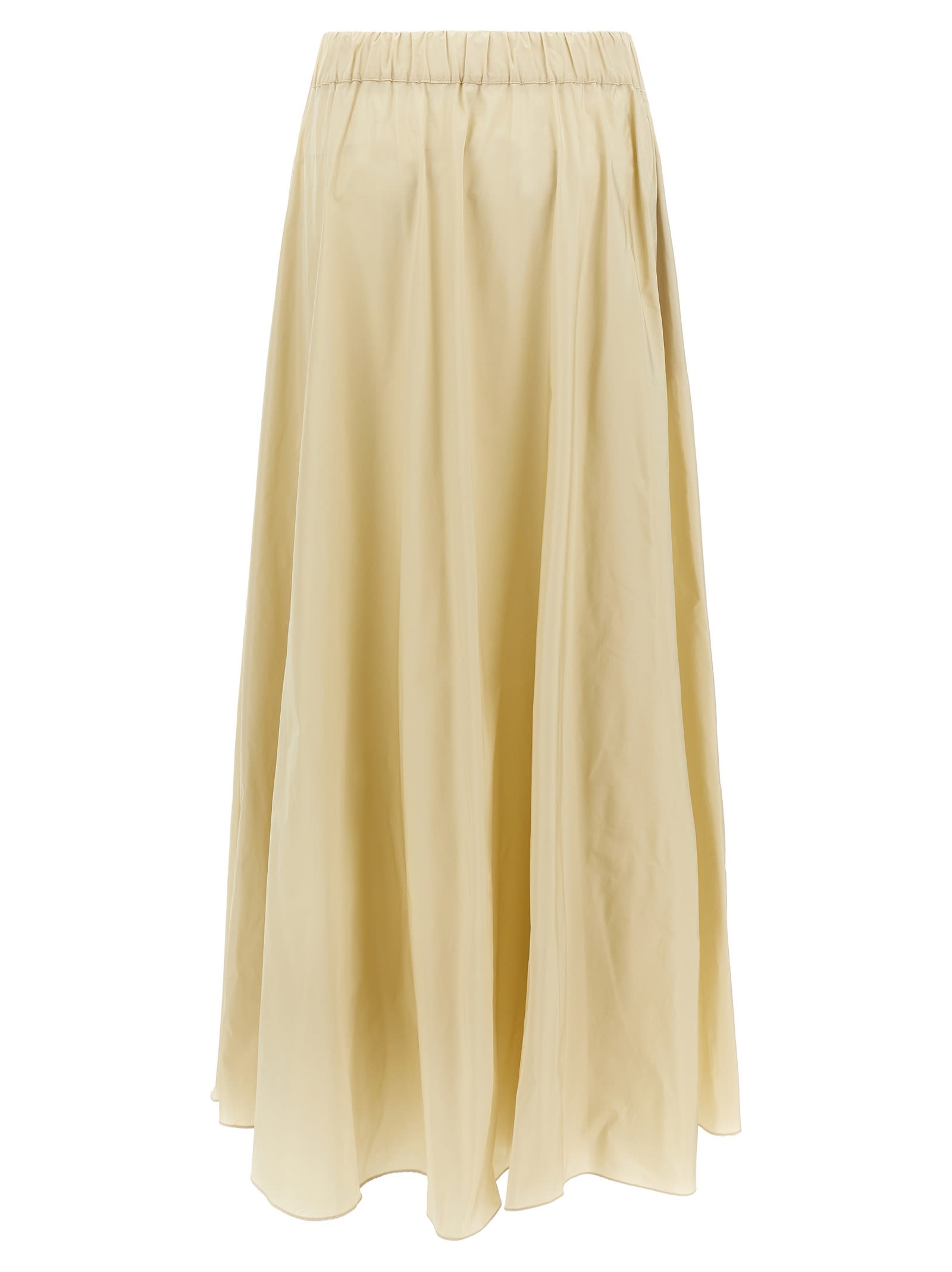 P.a.r.o.s.h Flared Design Skirt With Side Slit Pockets In Beige