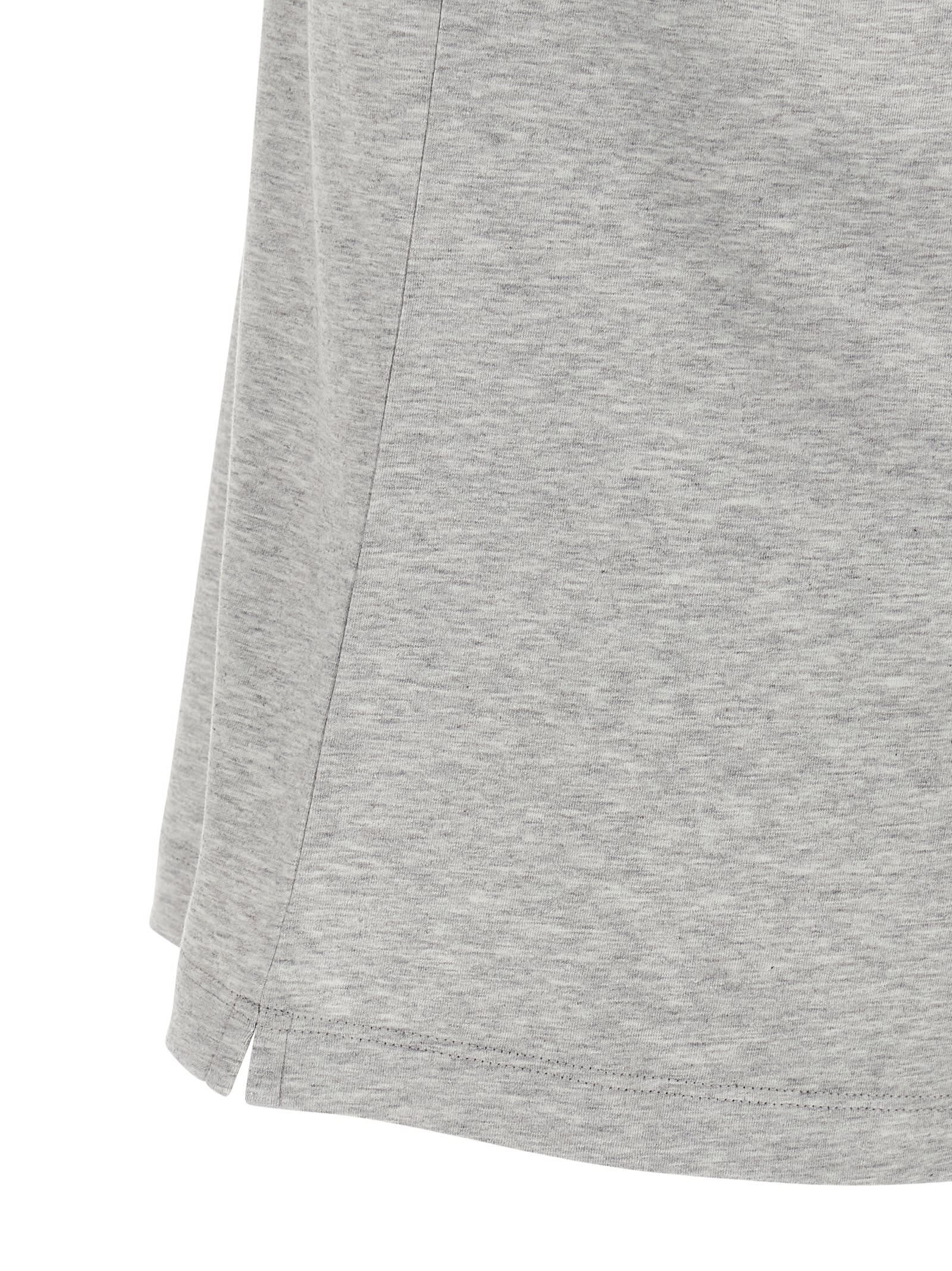 Brunello Cucinelli Printed Logo Crew Neck Short Sleeve Top In Gray