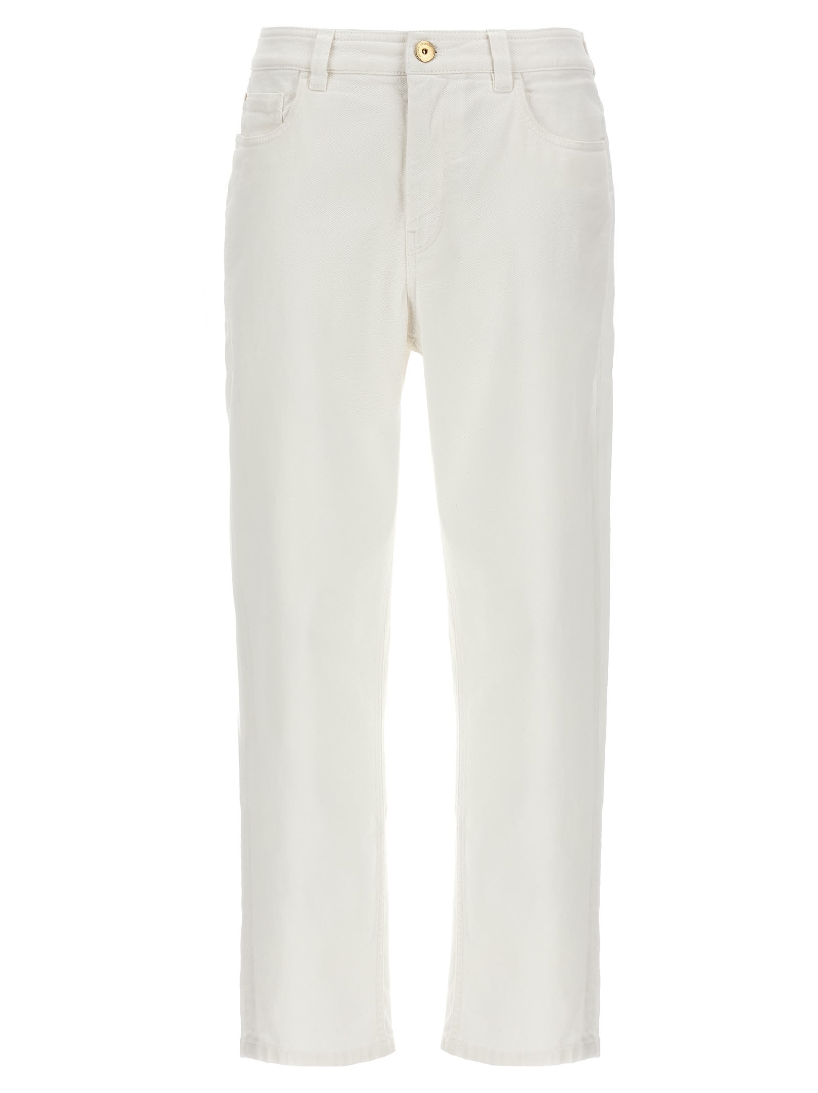 Shop Brunello Cucinelli Baggy Jeans In White