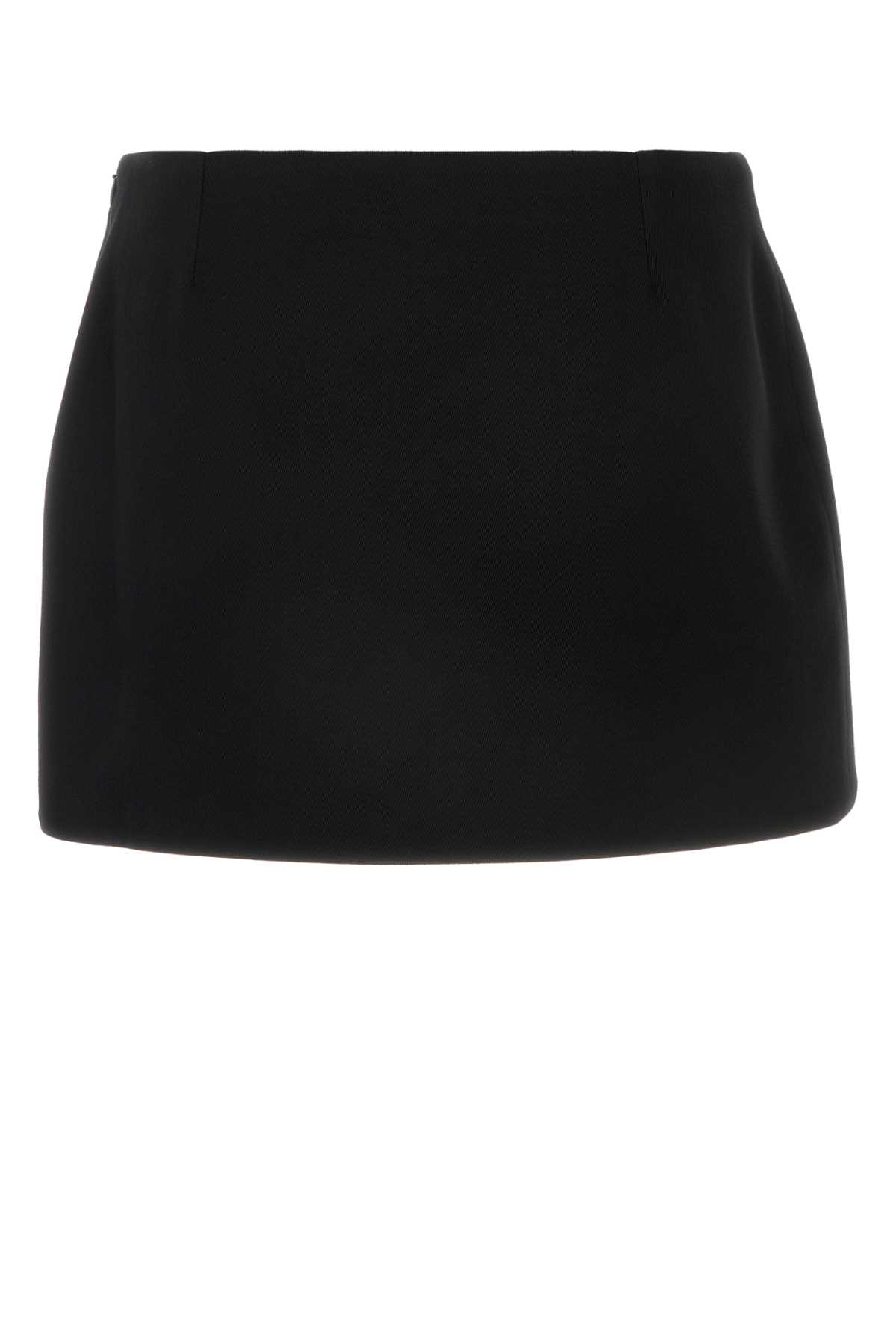 Shop Givenchy Black Wool Mini Skirt