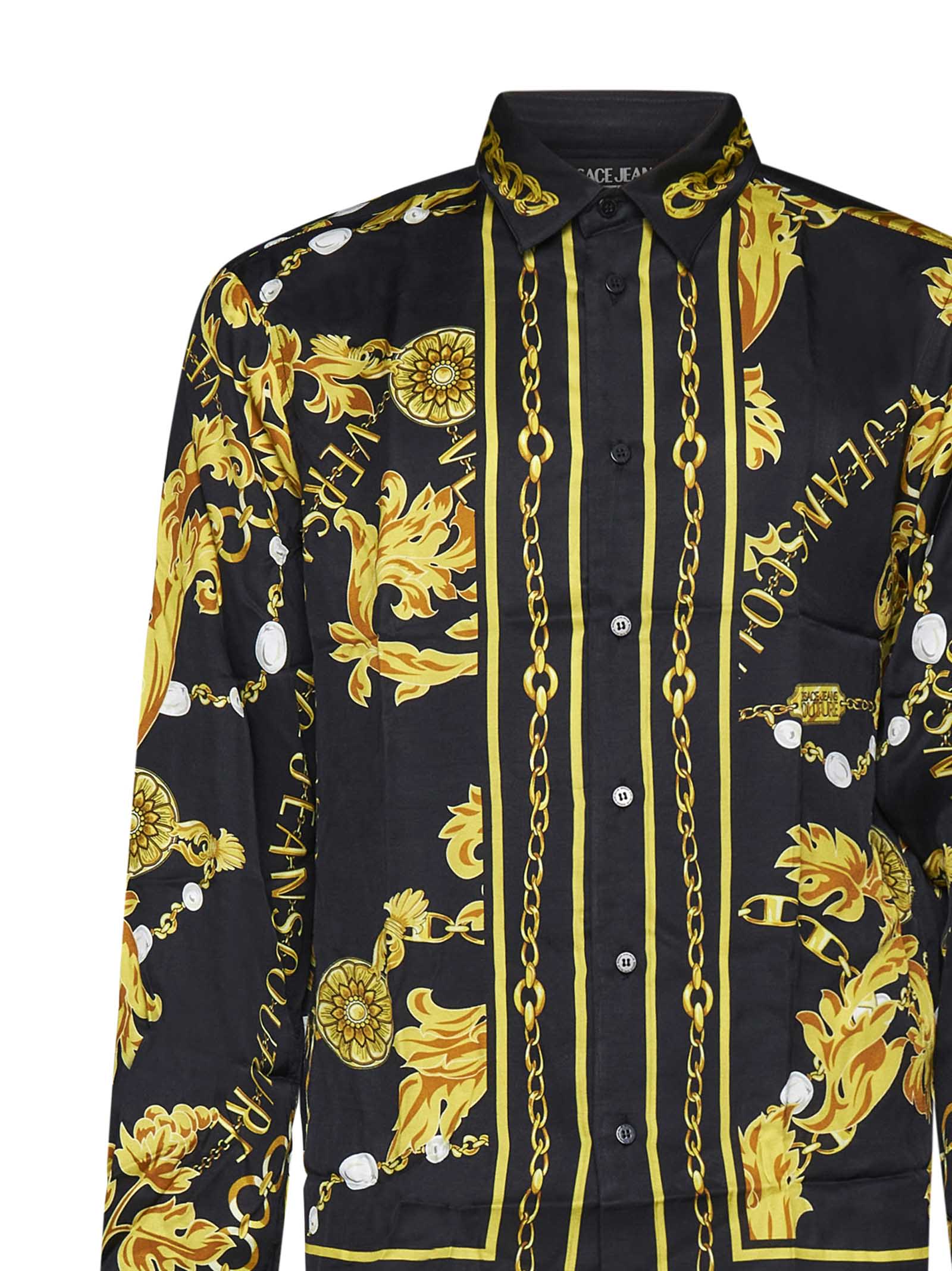 VERSACE JEANS COUTURE CHAIN COUTURE PRINT SHIRT 