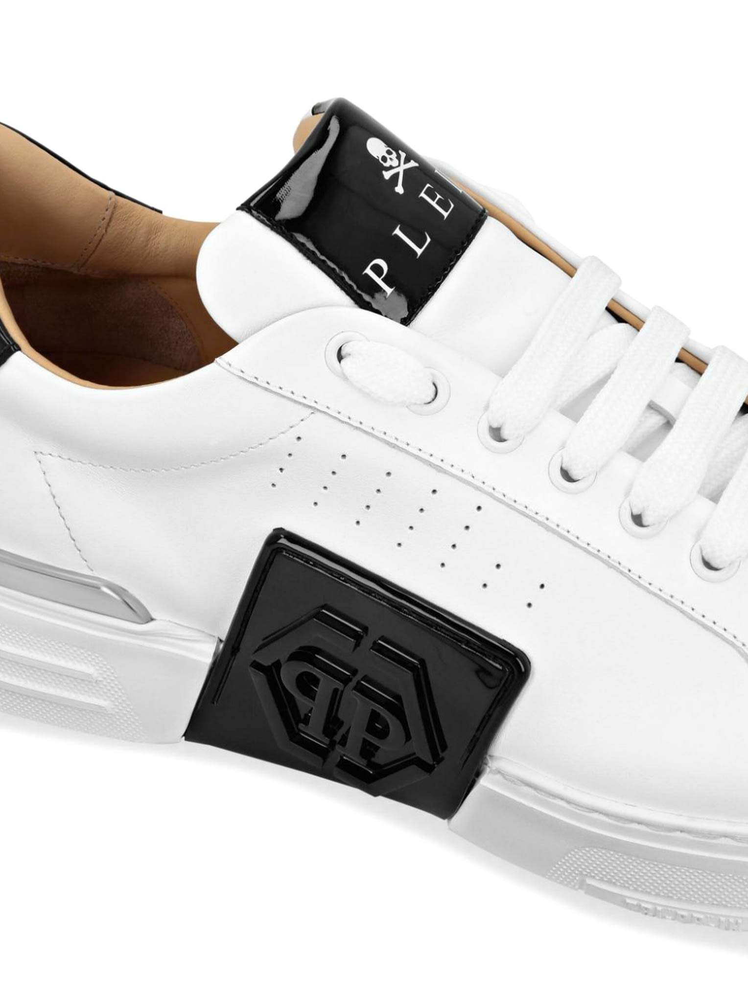 Shop Philipp Plein Lo-top Hexagon Sneakers In White