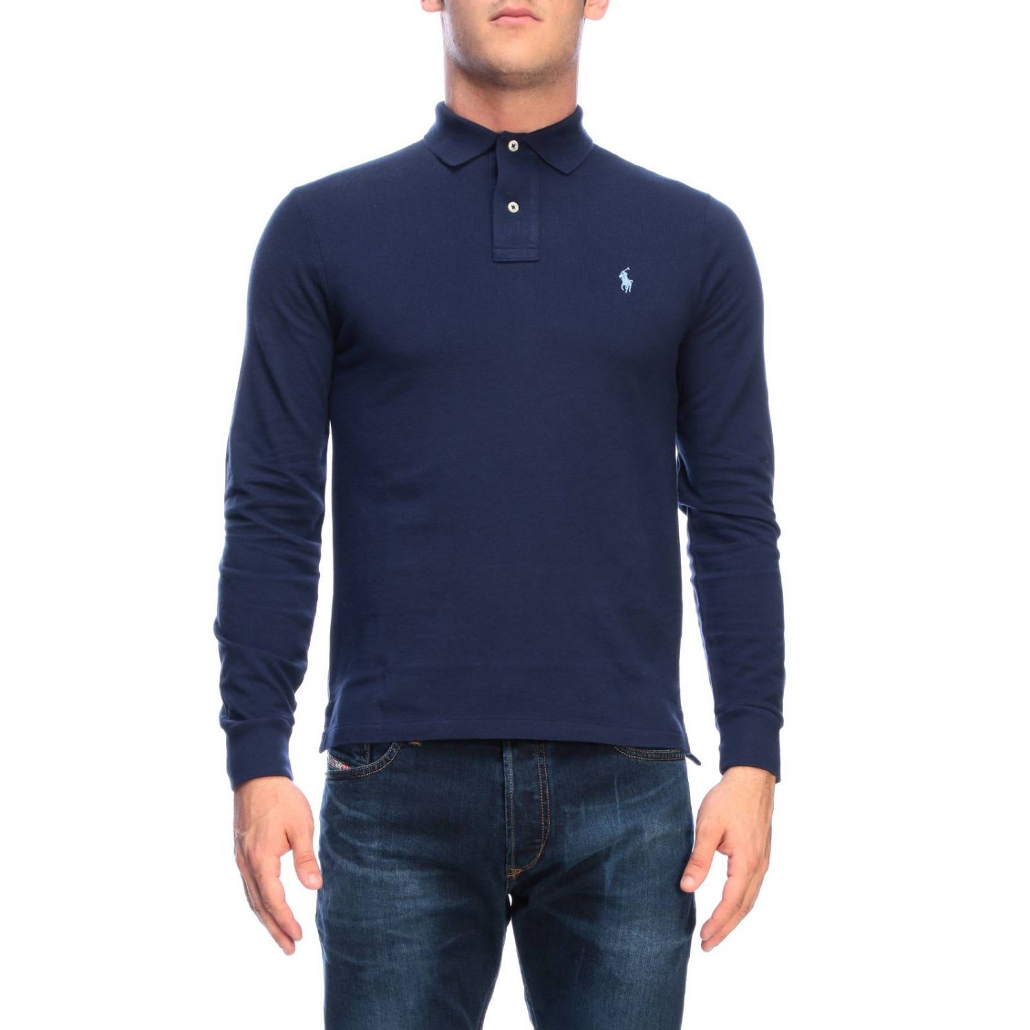 slim fit long sleeve polo ralph lauren