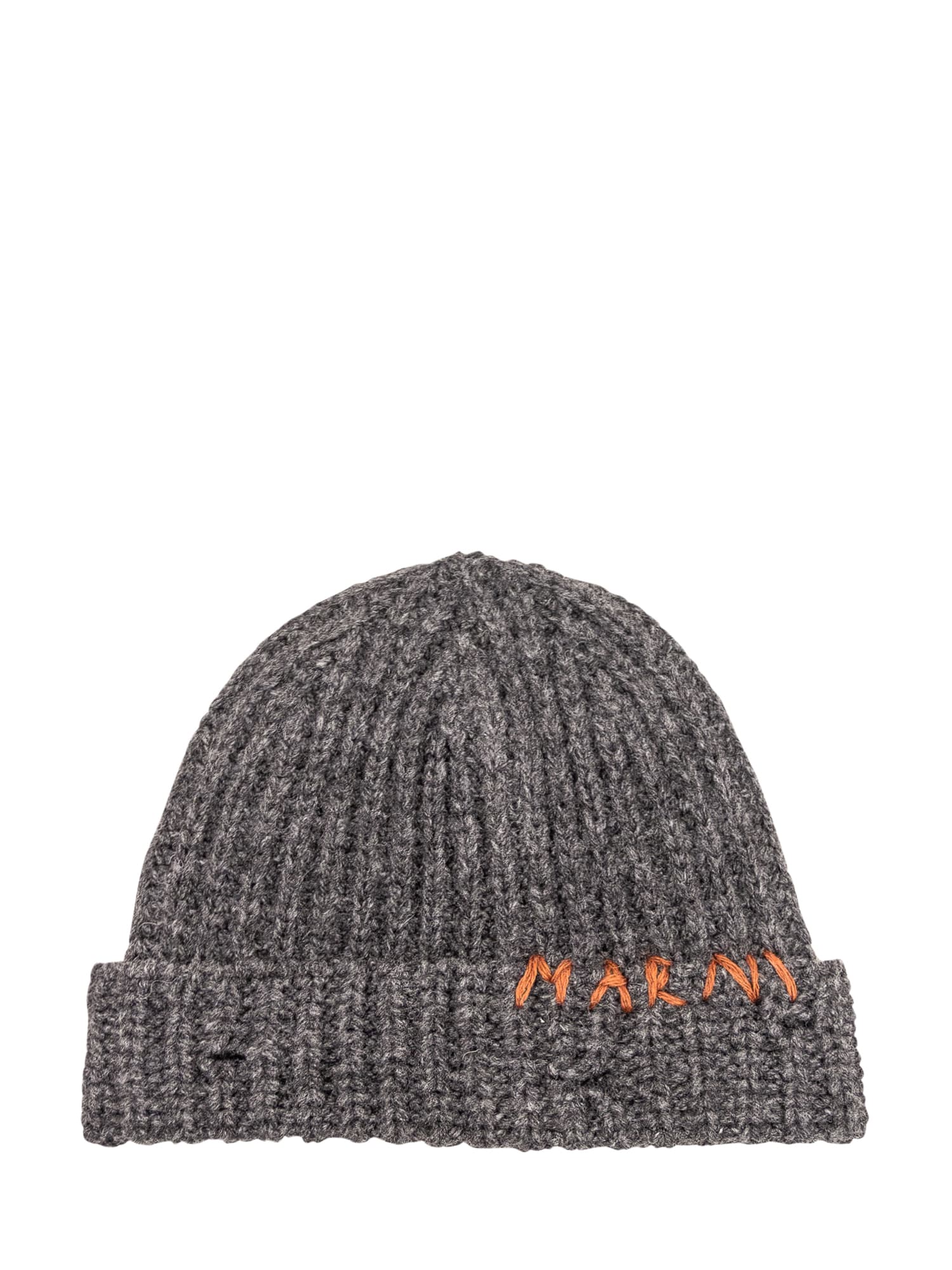 Shop Marni Hat With Logo In Grey