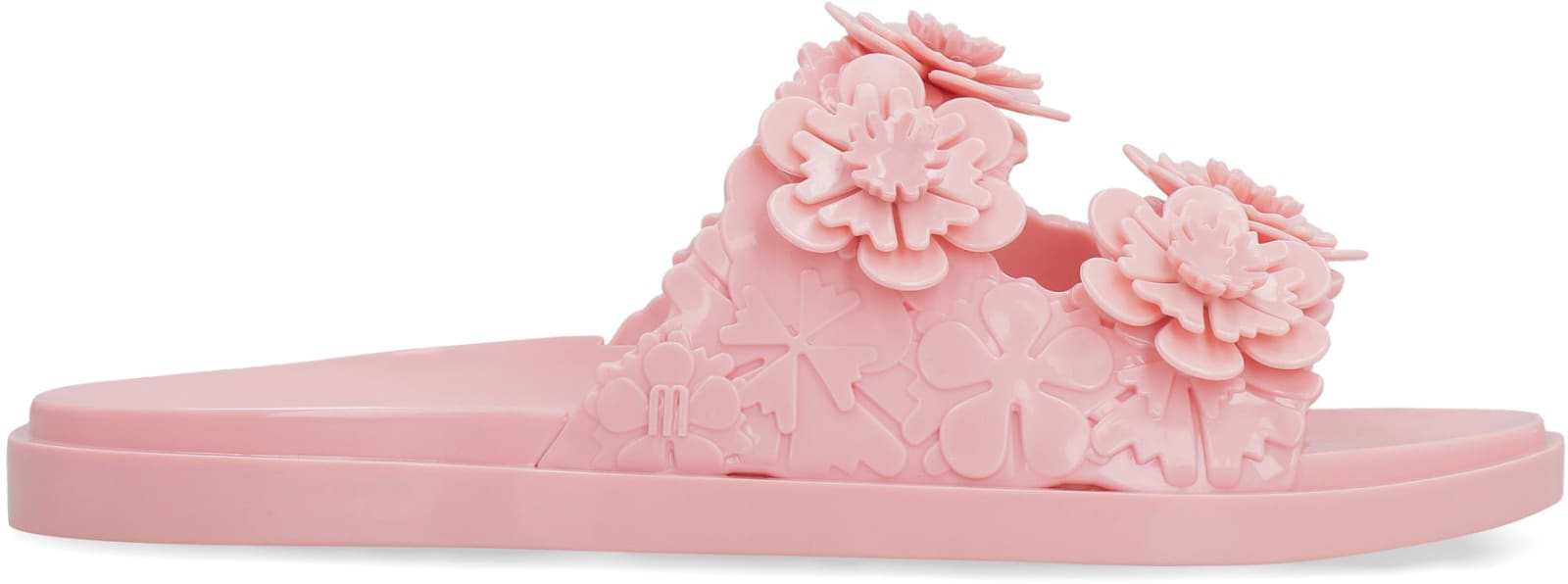 Shop Melissa Viktor&rolf X  - Blossom Wide Slides In Pink