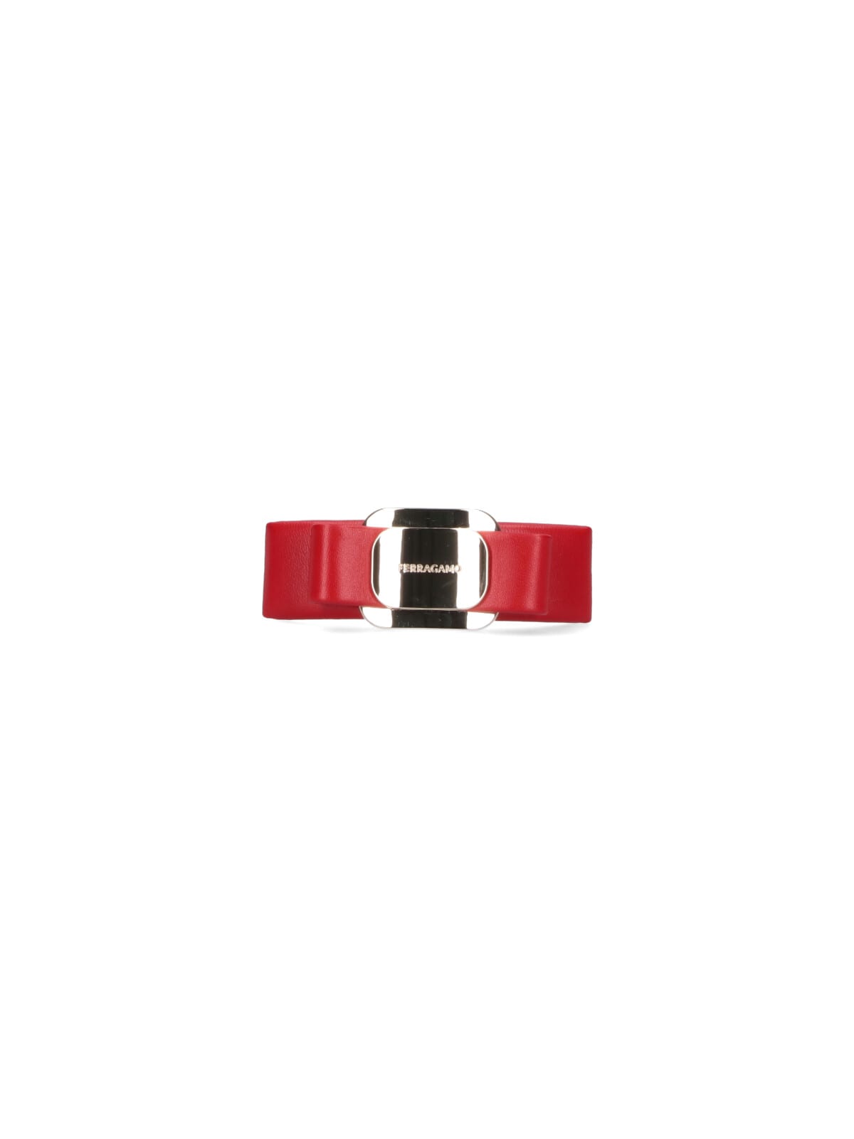 Ferragamo Hair Bow Accessory Metallic Accent Detail In Red