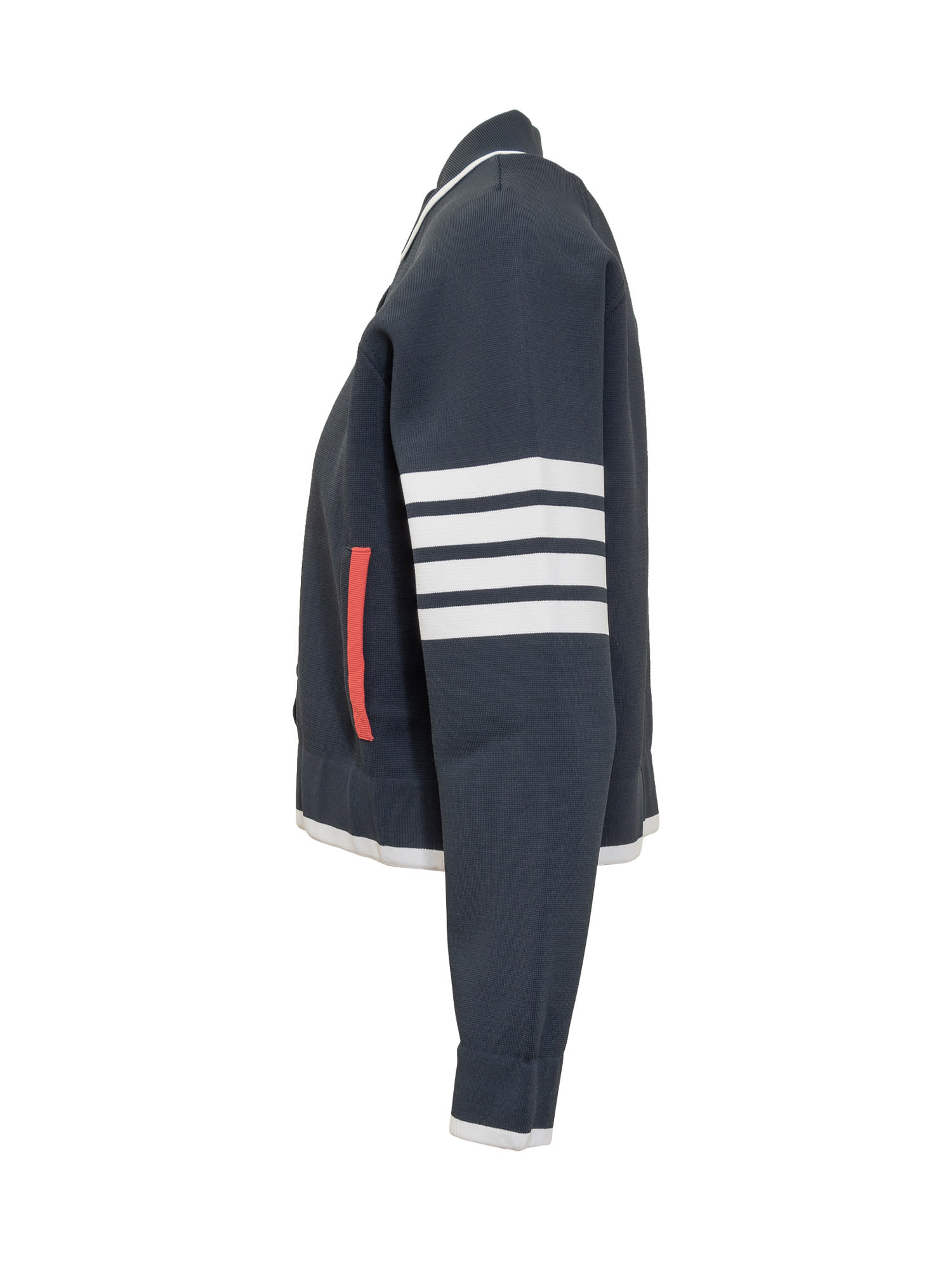 Shop Thom Browne 4-bar Bomber Jacket In Navy