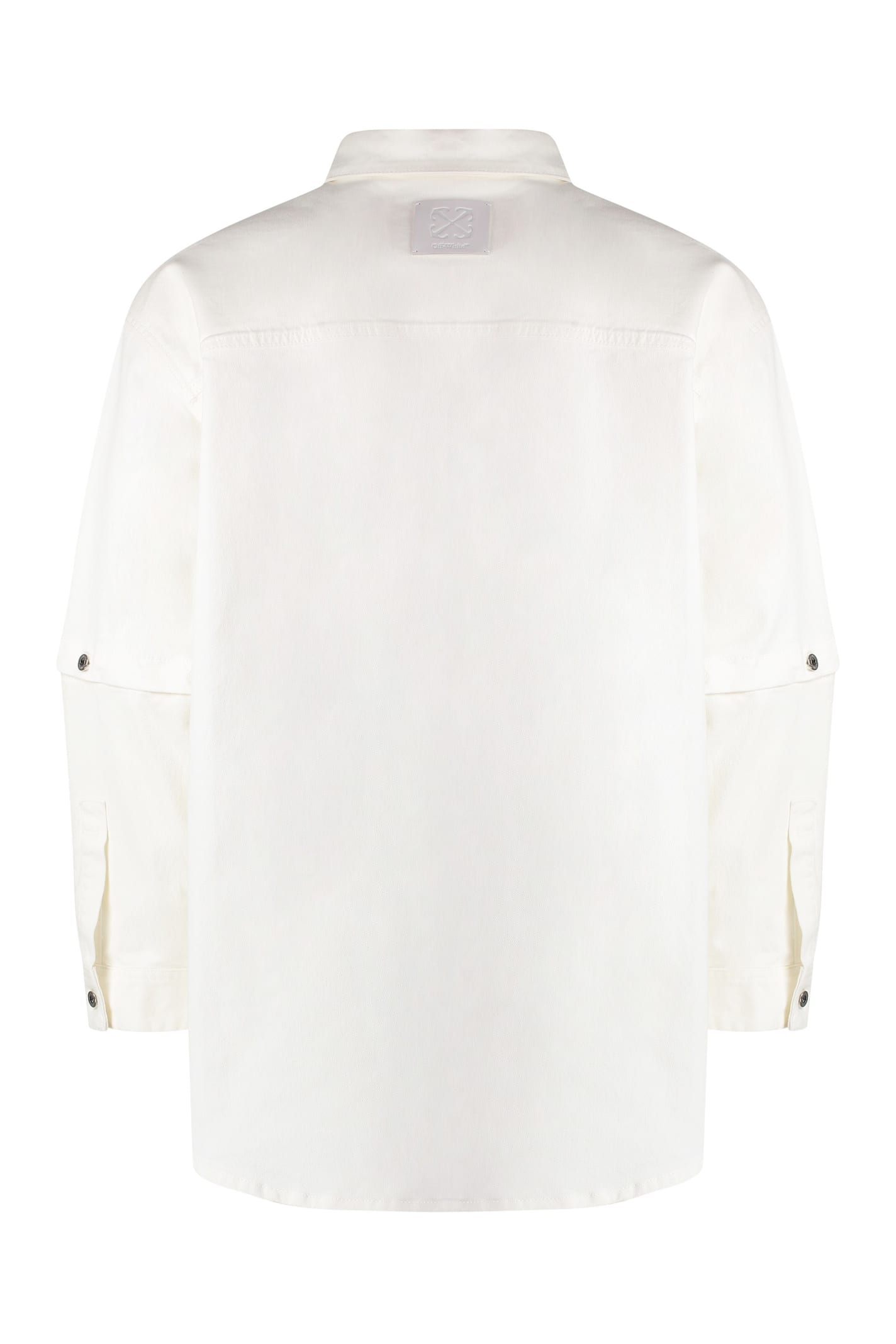 Shop Off-white Overshirt In Denim In White