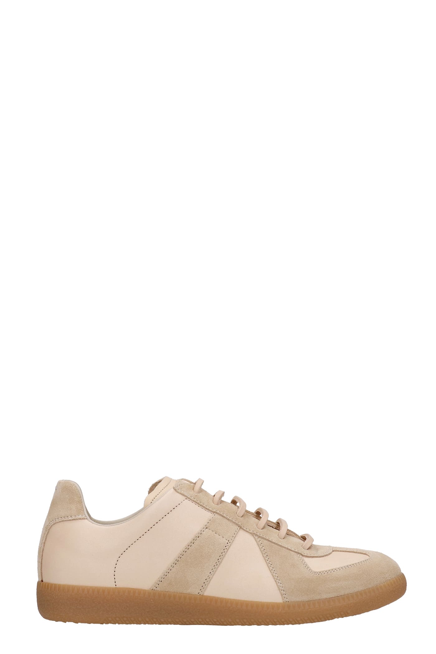 Maison Margiela Replica Sneakers In Powder Suede And Leather
