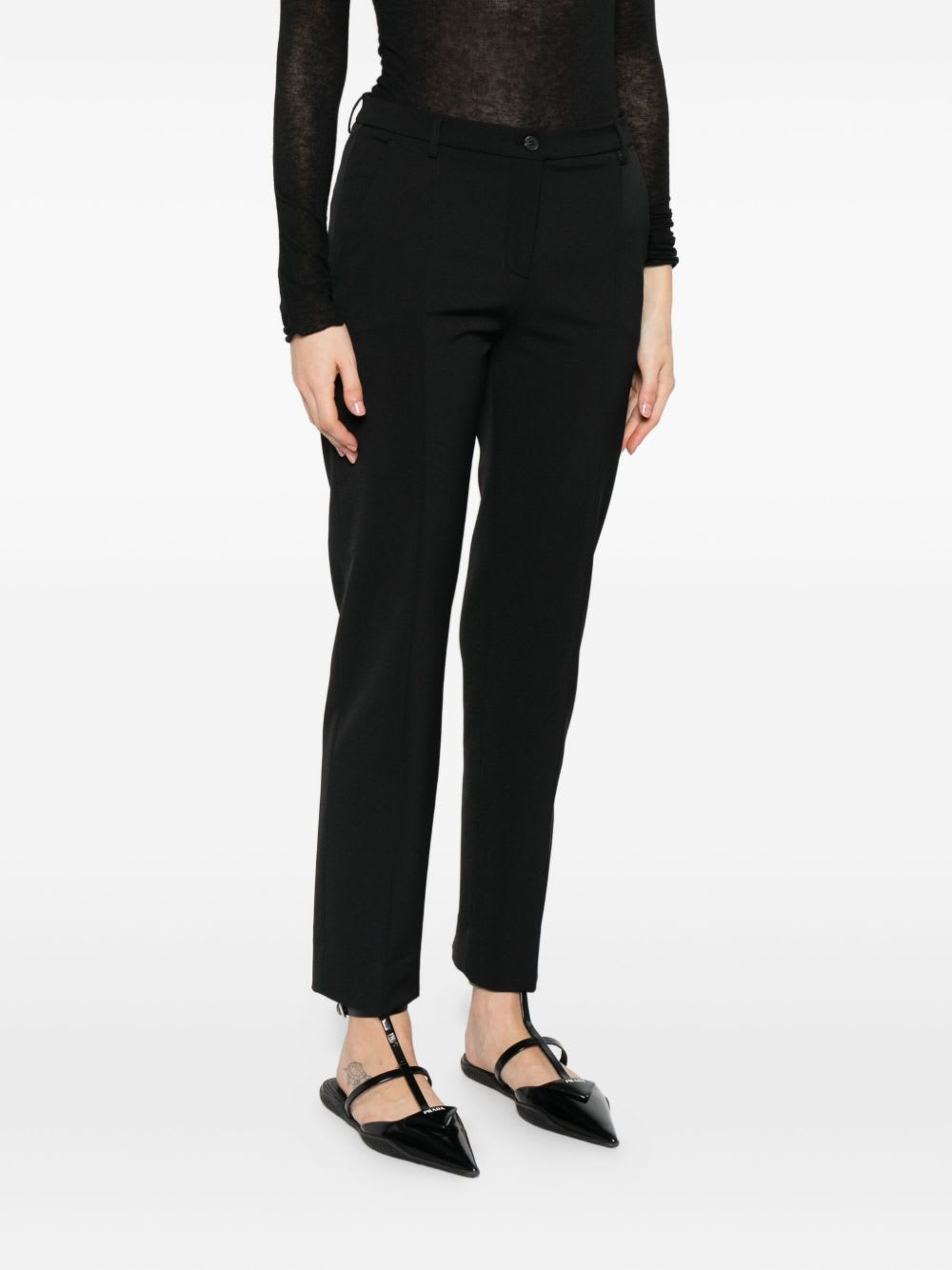Via Masini 80 Button-fastening Trousers In Black