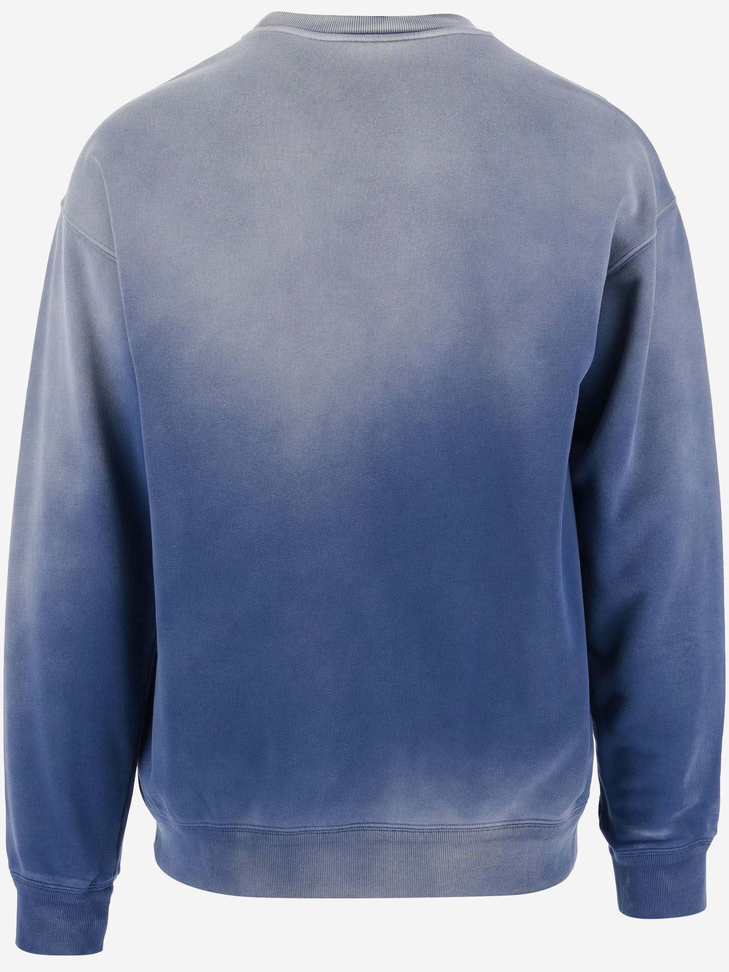 Shop Versace Cotton Sweatshirt With Logo In Blue