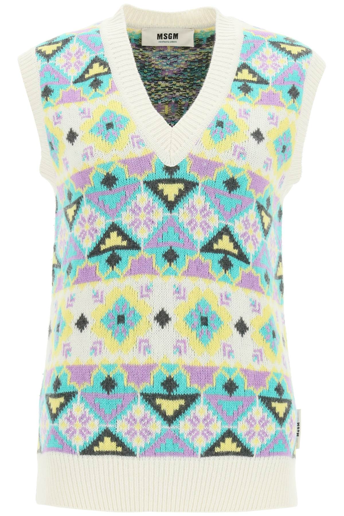 MSGM Vest With Patterned Embroidery