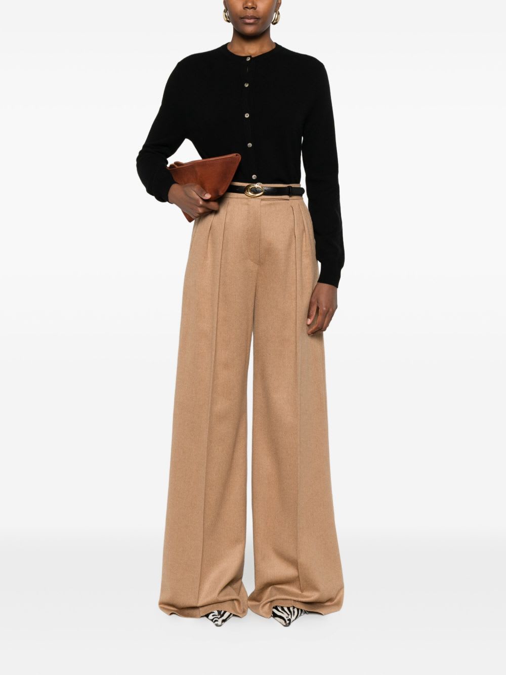 Goat Soft Crewneck Cardigan In Black