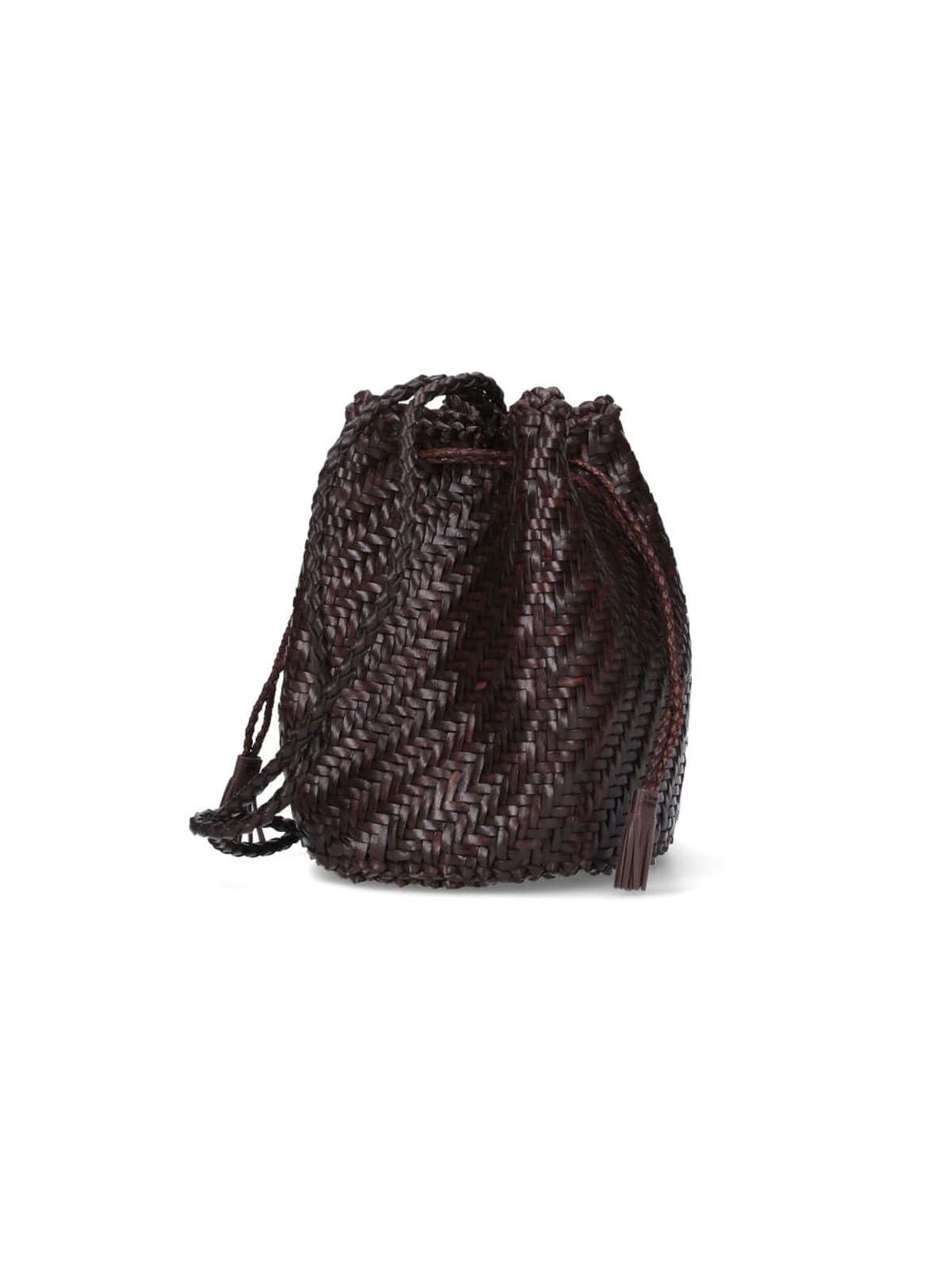 Shop Dragon Diffusion Pompom Bucket Bag In Brown