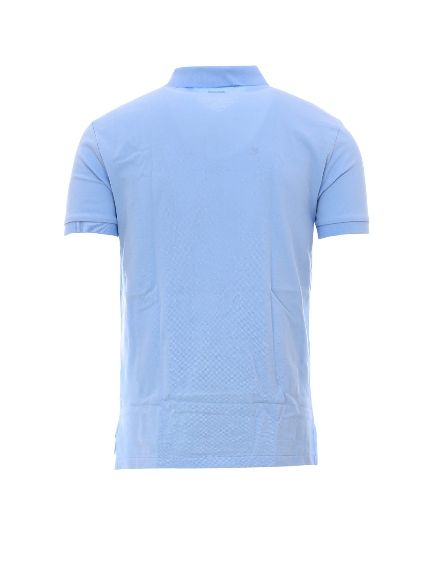 Shop Polo Ralph Lauren Logo Embroidered Regular Polo Shirt In Office Blue/c1750