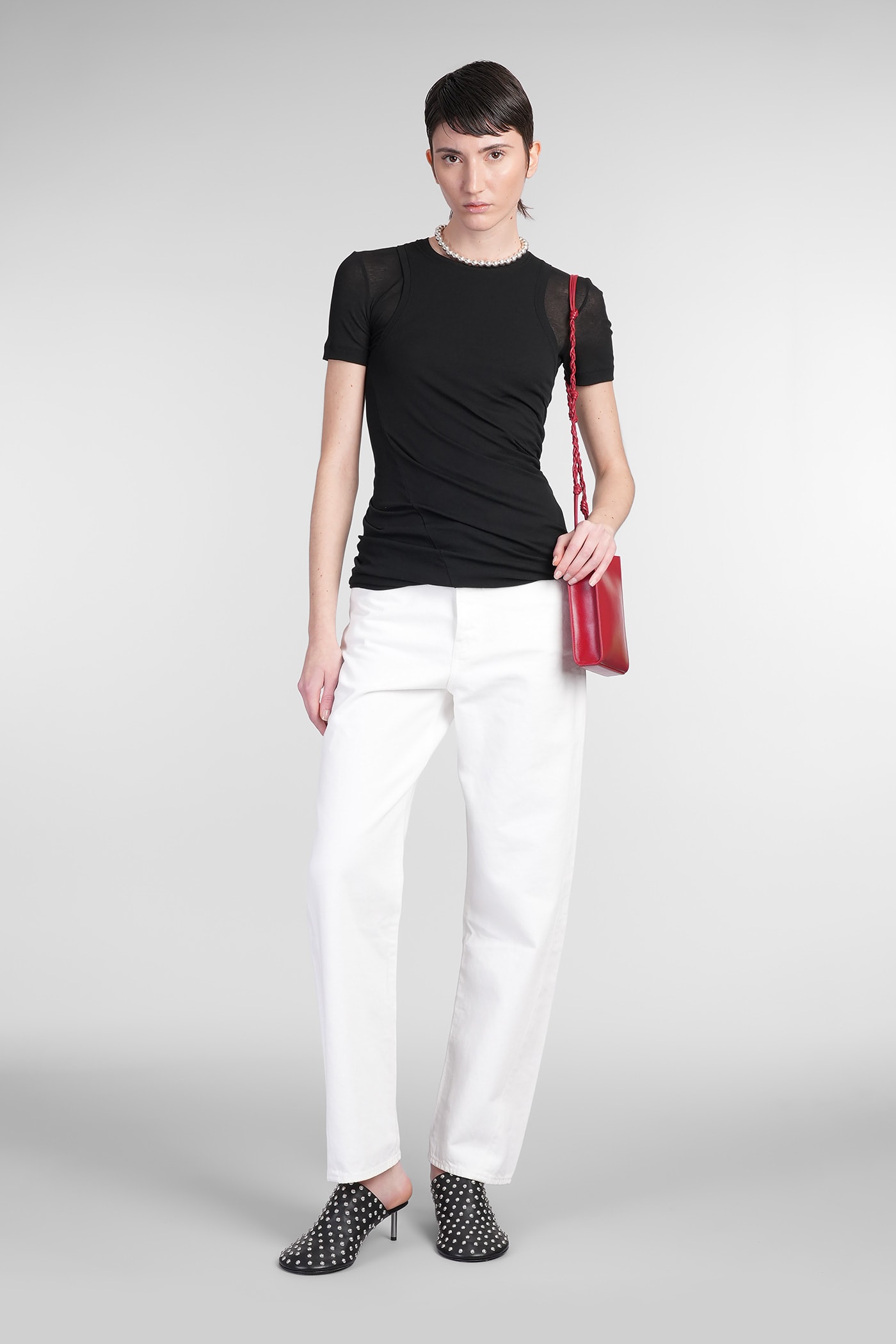 Jil Sander Top Cn Ls T-shirt In Black Cotton In Black