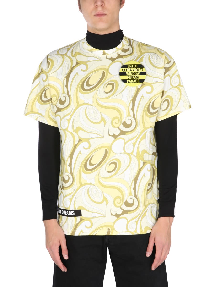 Shop Raf Simons Crew Neck T-shirt In Yellow