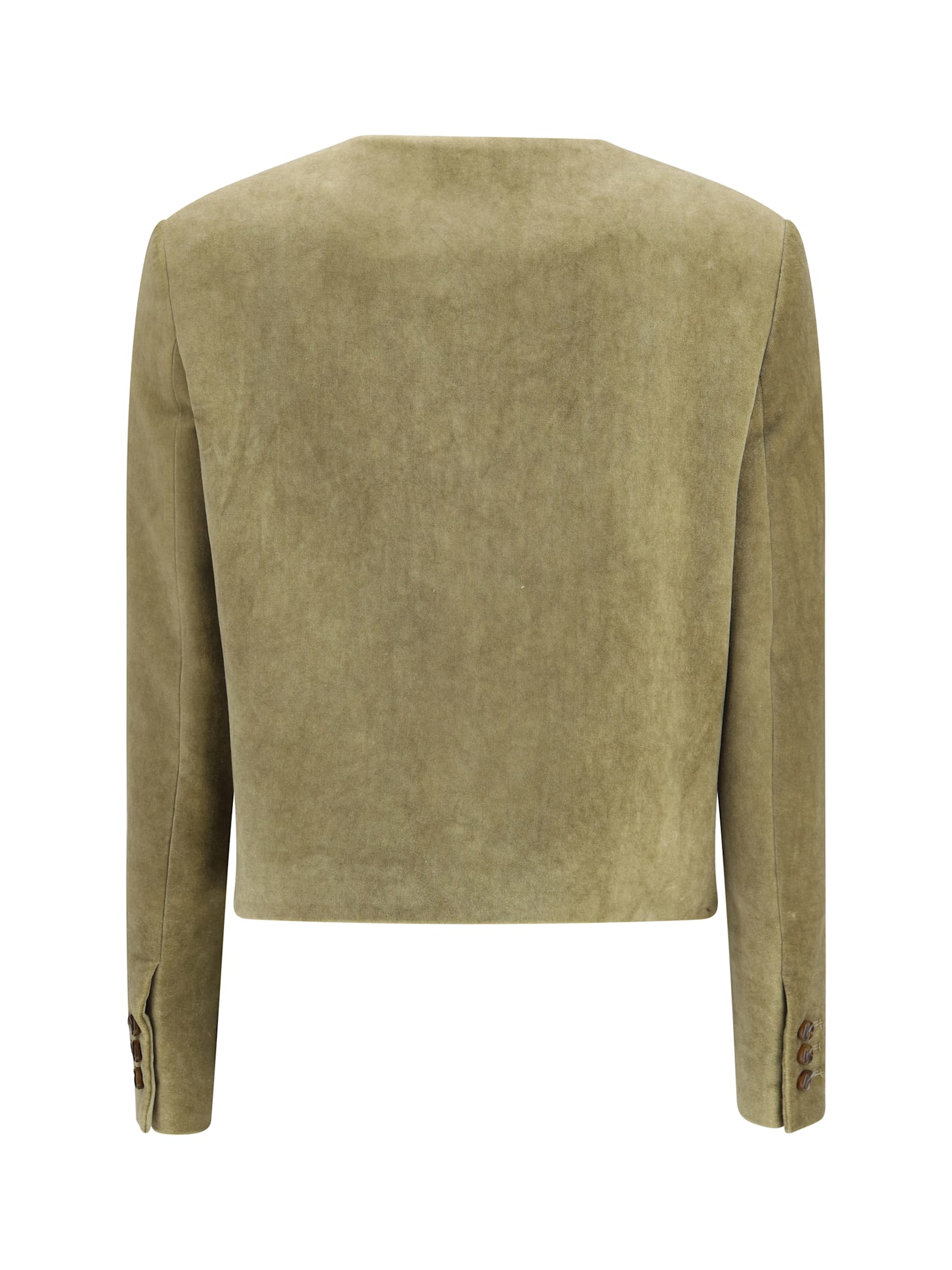 Blazé Milano Shamo Bolero Button-fastening Jacket In Green