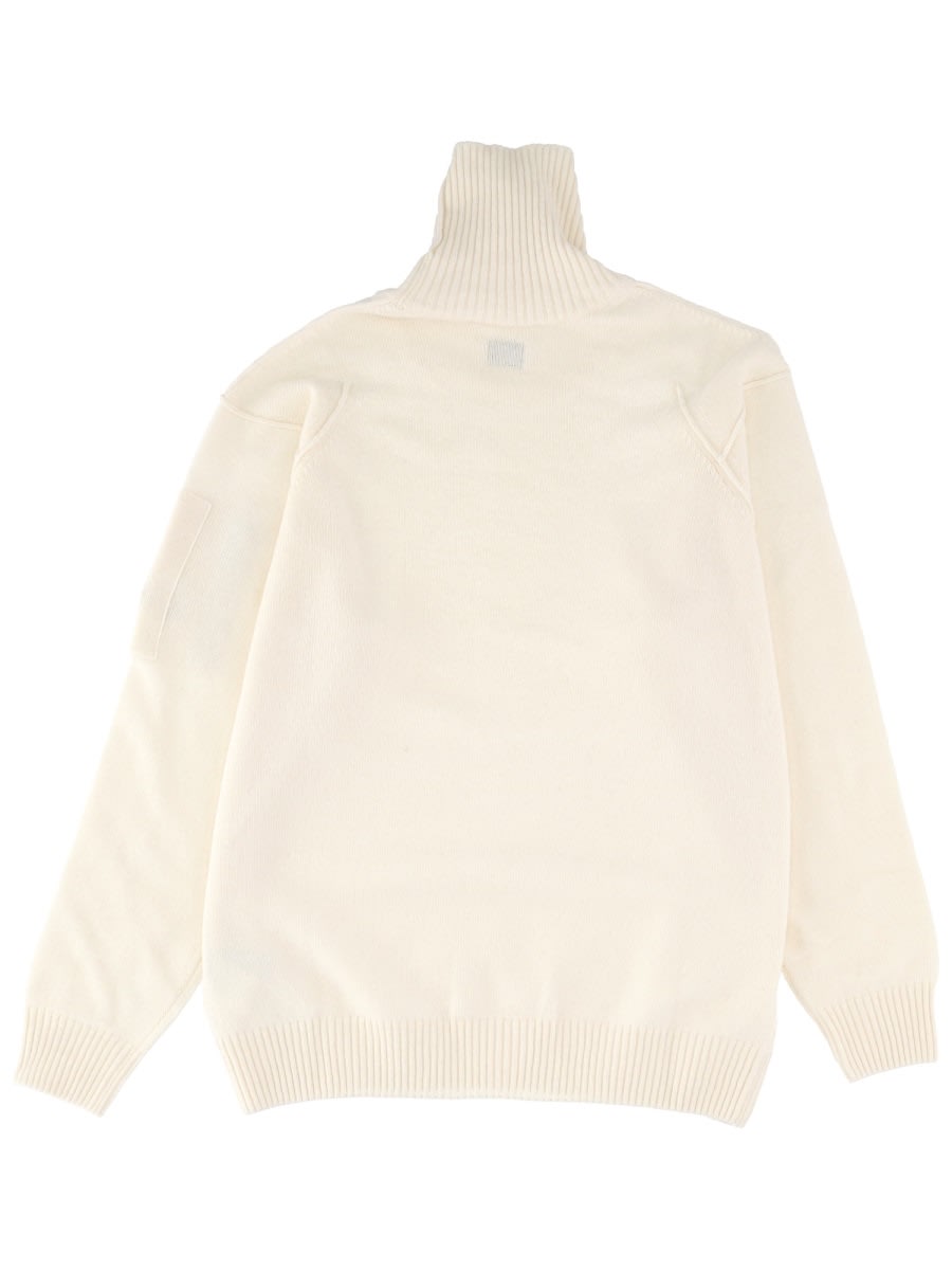 C.p. Company Turtleneck Sweater Sleeve Pocket In Neutral