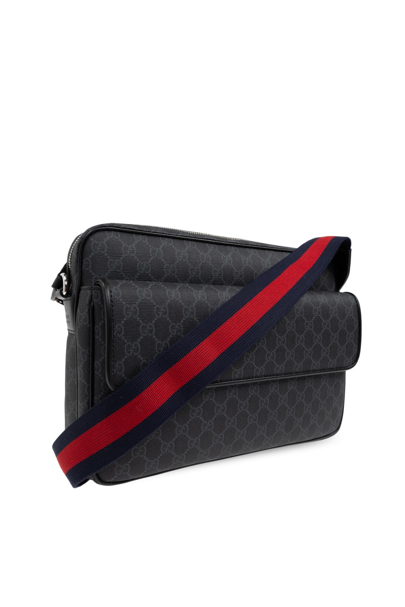 Gucci Black Gg Supreme Fabric Shoulder Bag Men