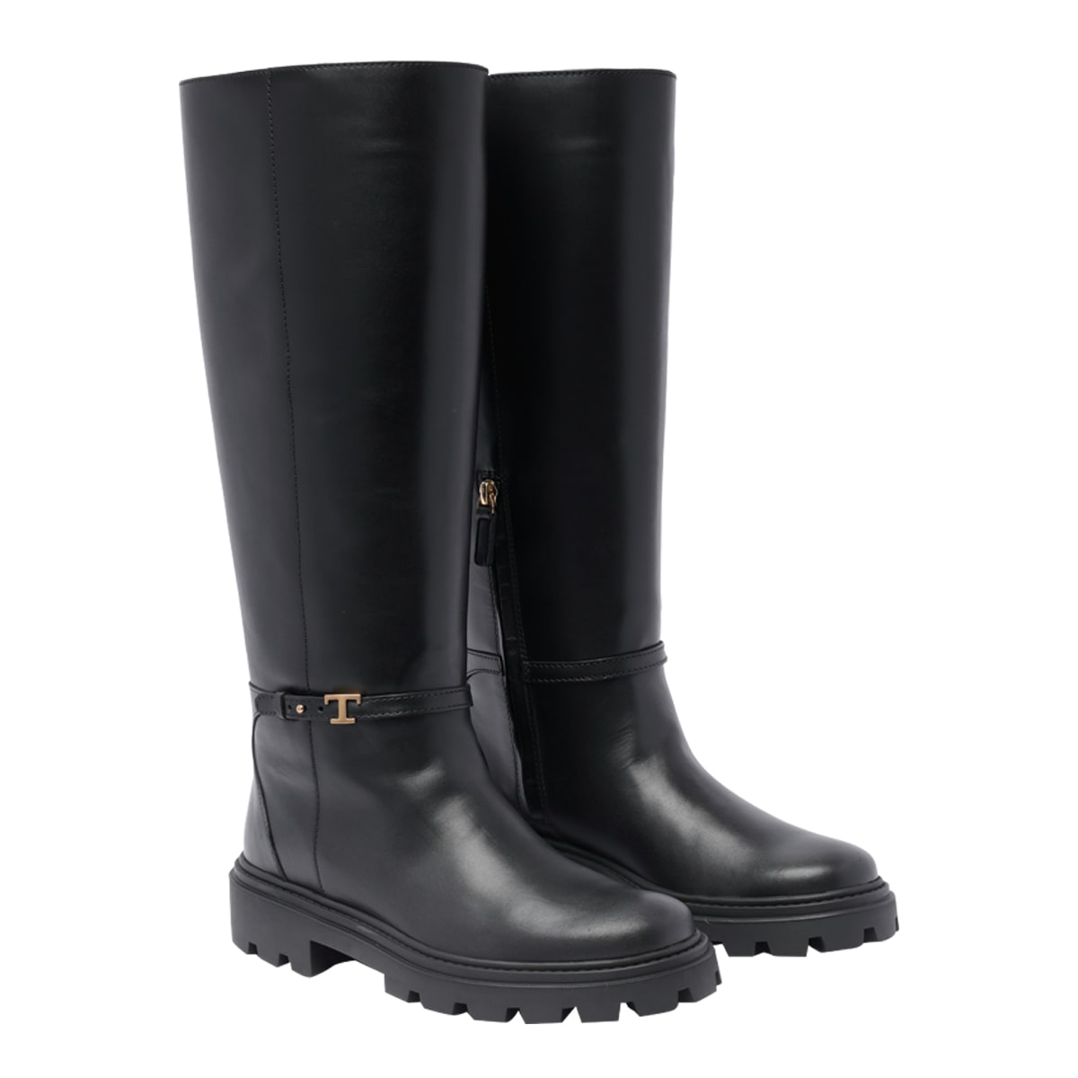 Shop Tod's Leather Boots In Black