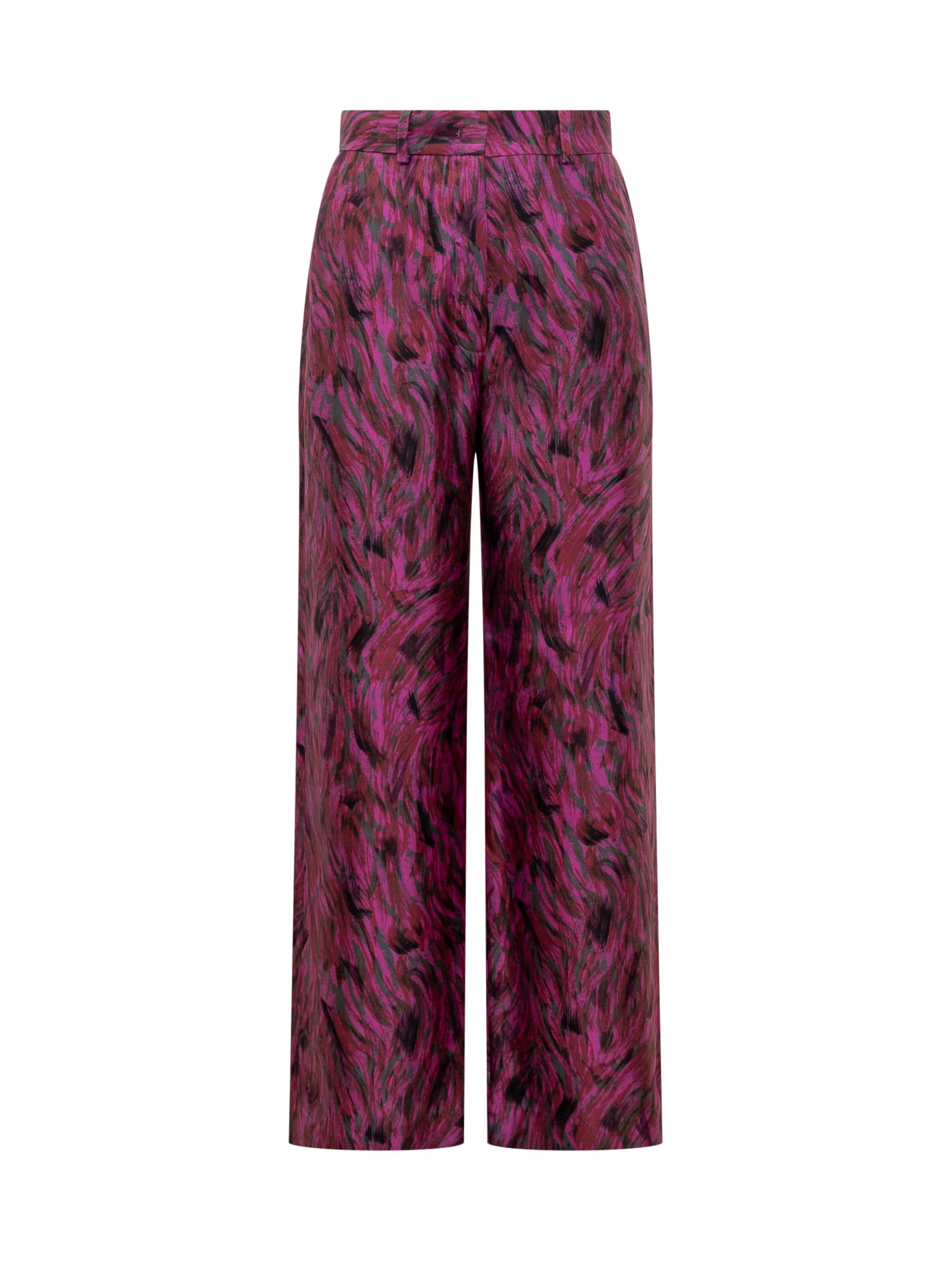 Shop Lanvin Fuchsia Fur Pants