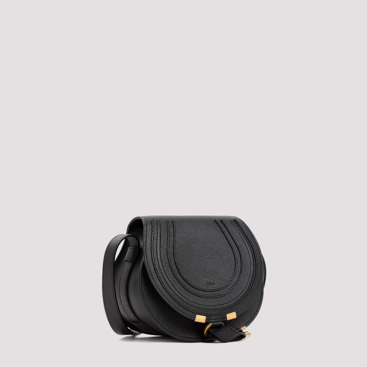 Shop Chloé Marcie Small Saddle Bag In Black