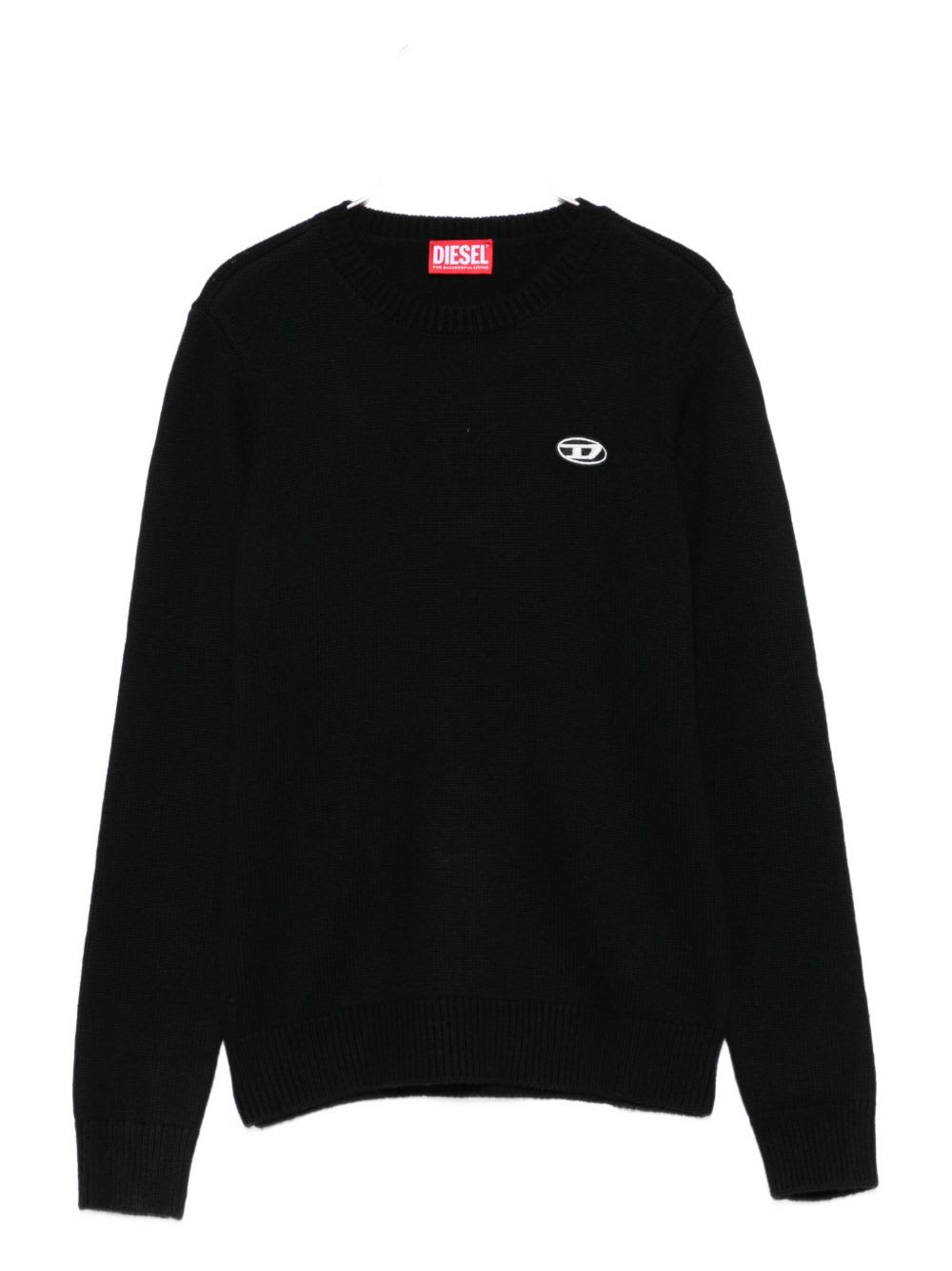 Diesel Kids Black Crewneck Long-sleeved Sweater In Black