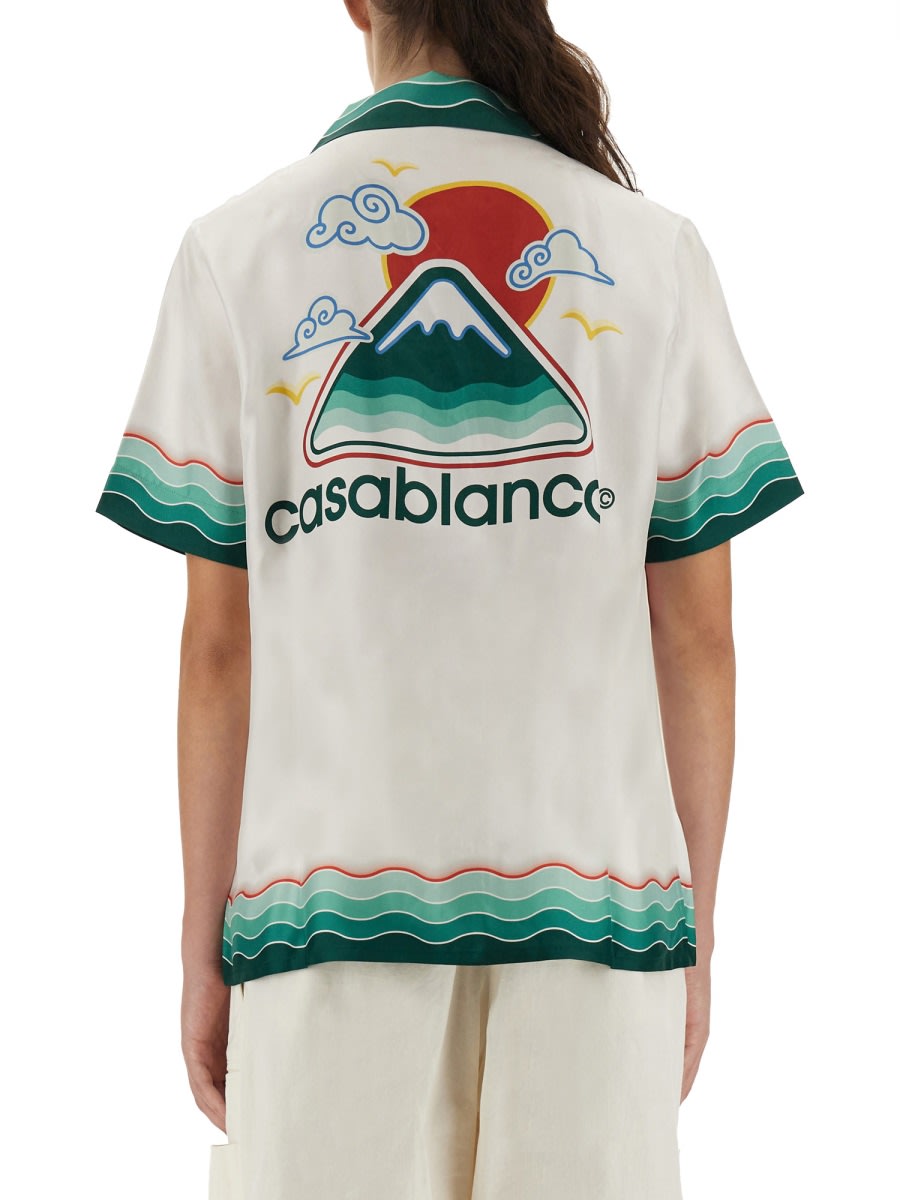 Casablanca "montagne Ondulée" Shirt In White