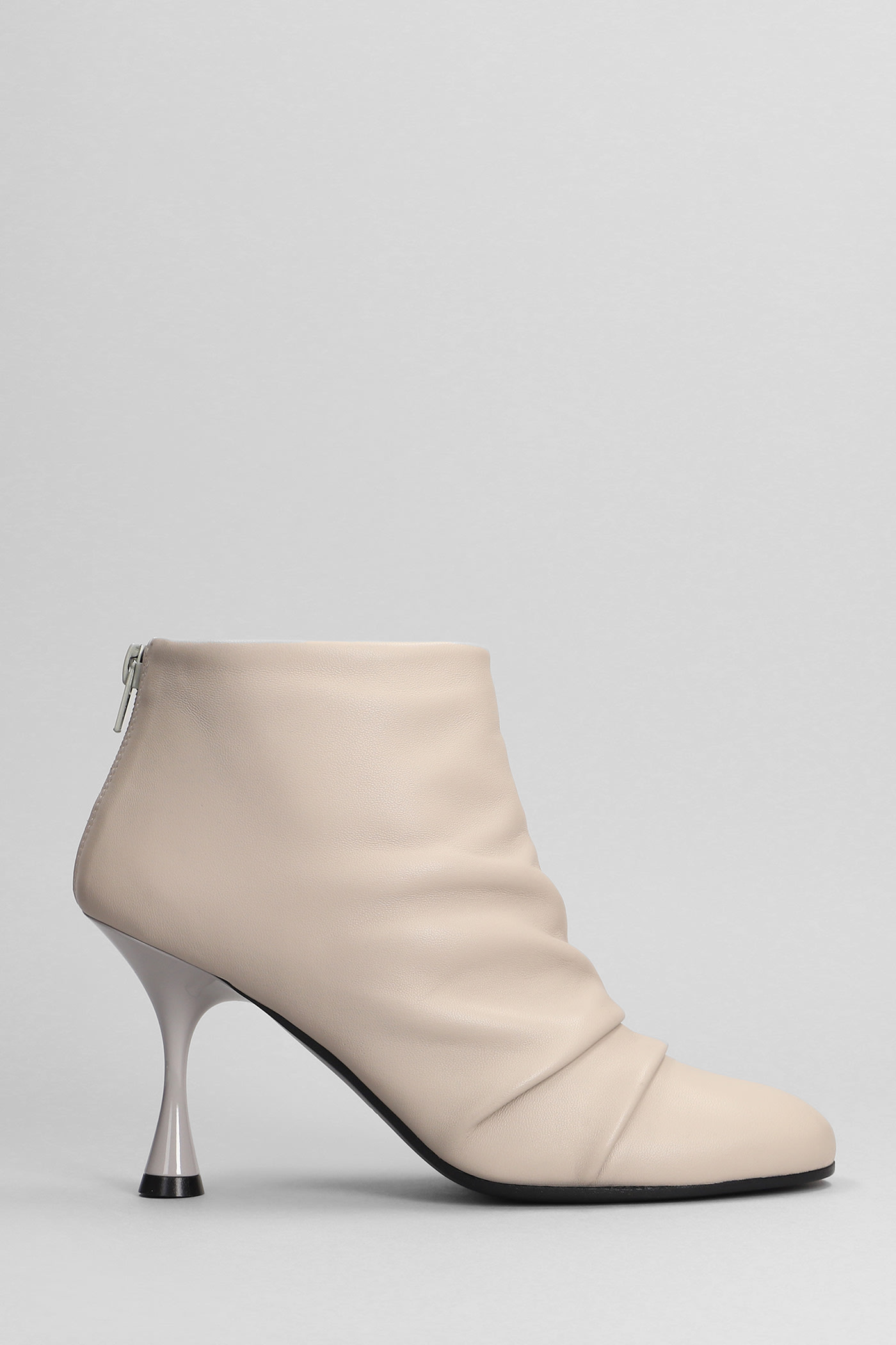 Shop Marc Ellis High Heels Ankle Boots In Grey Leather