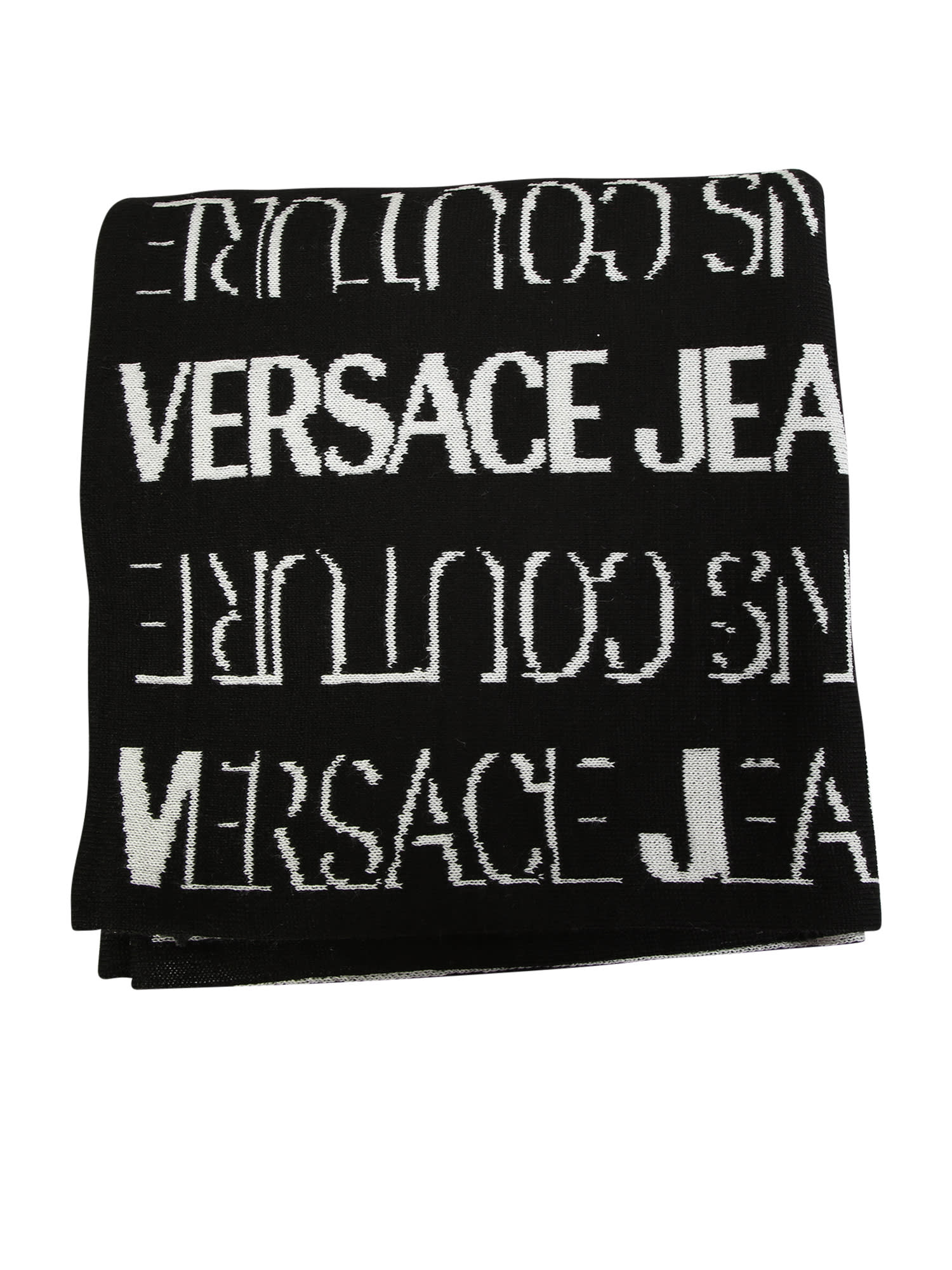 Wool Blend Scarf With The Unmistakable Monogram By Versace