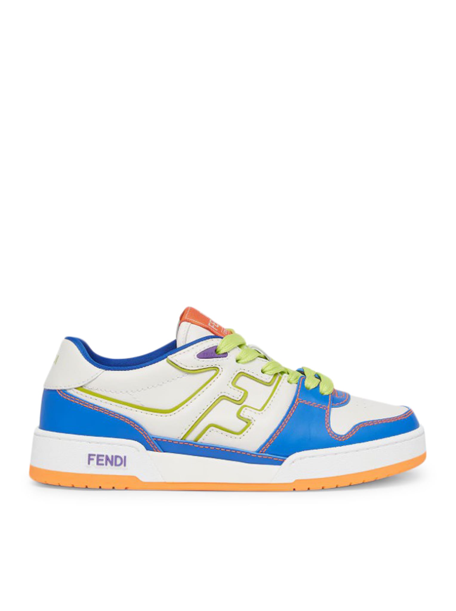 Shop Fendi Match Woman Sneakers In Ooa Blue White Wasab Ver