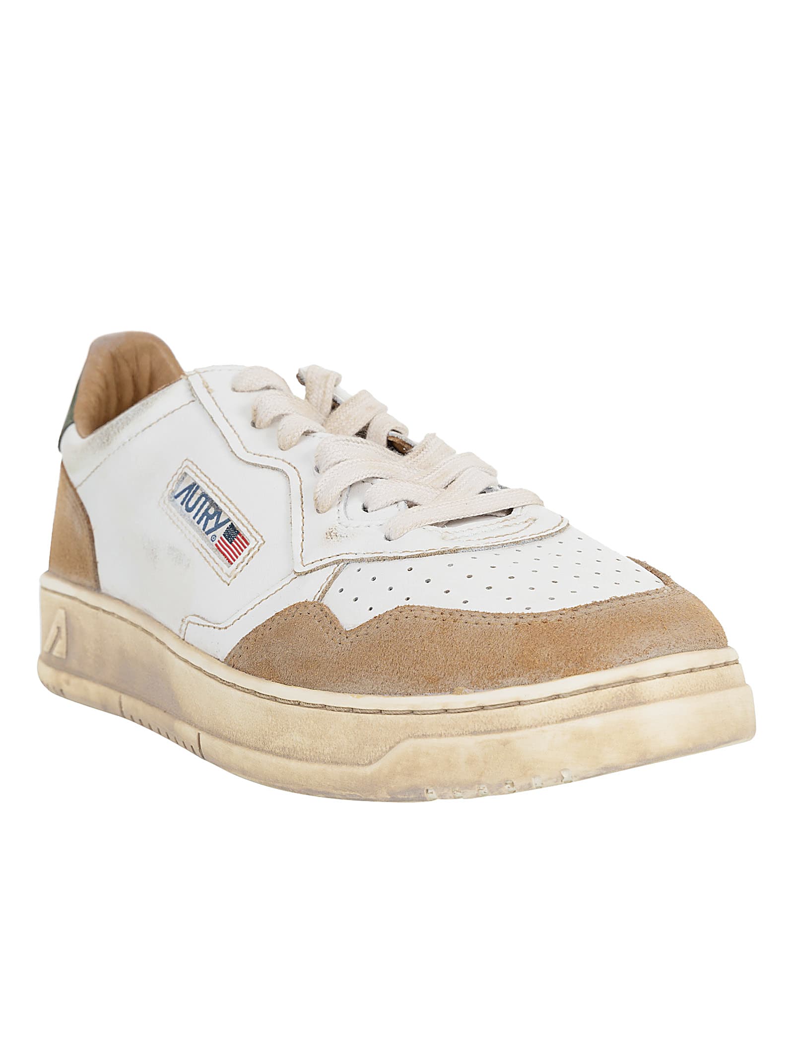 Shop Autry Super Vintage Low Sneakers In Leat Suede Cyprs Cognac