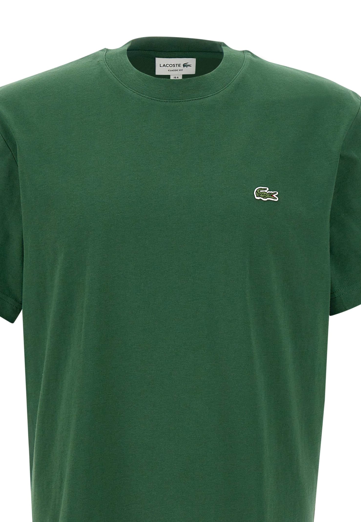 Shop Lacoste Cotton T-shirt In Green