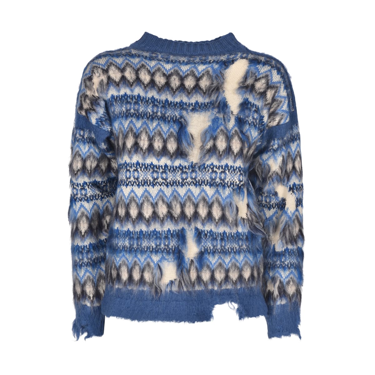 Maison Margiela Destroyed Effect Patterned Sweater