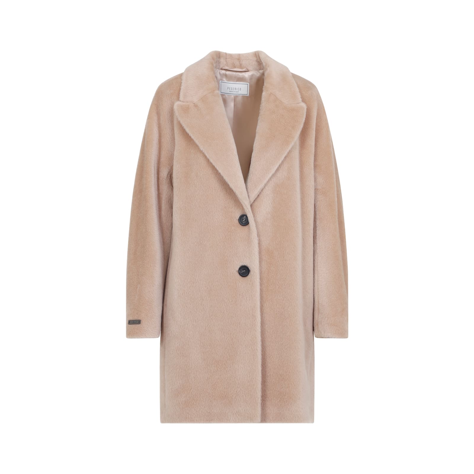 Peserico Mid-length Tailored Coat In Alpaca Blend In Multi