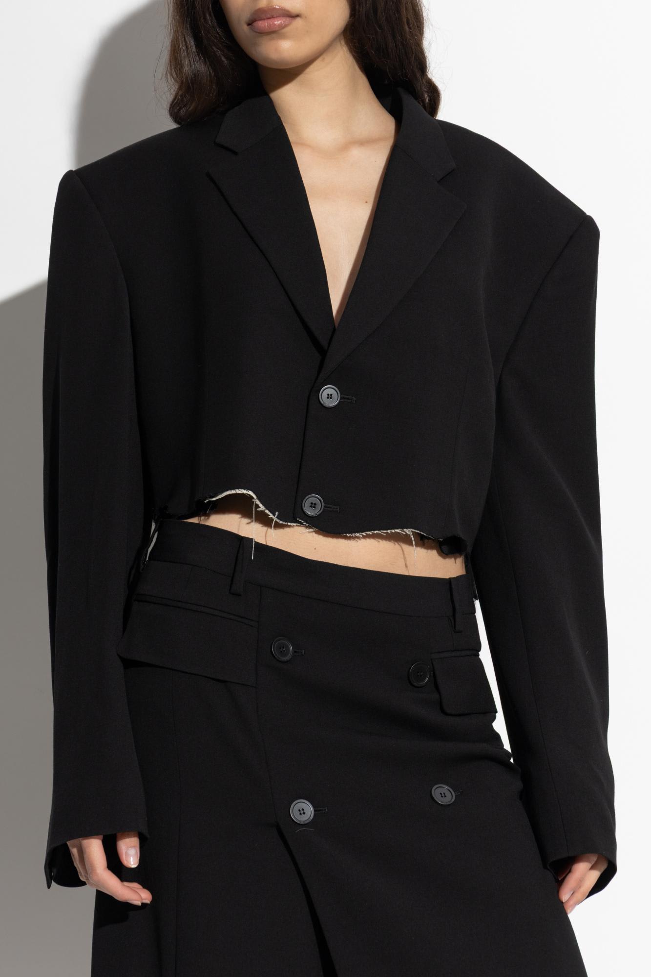 Balenciaga Single-breasted Notched Lapels Blazer In Black