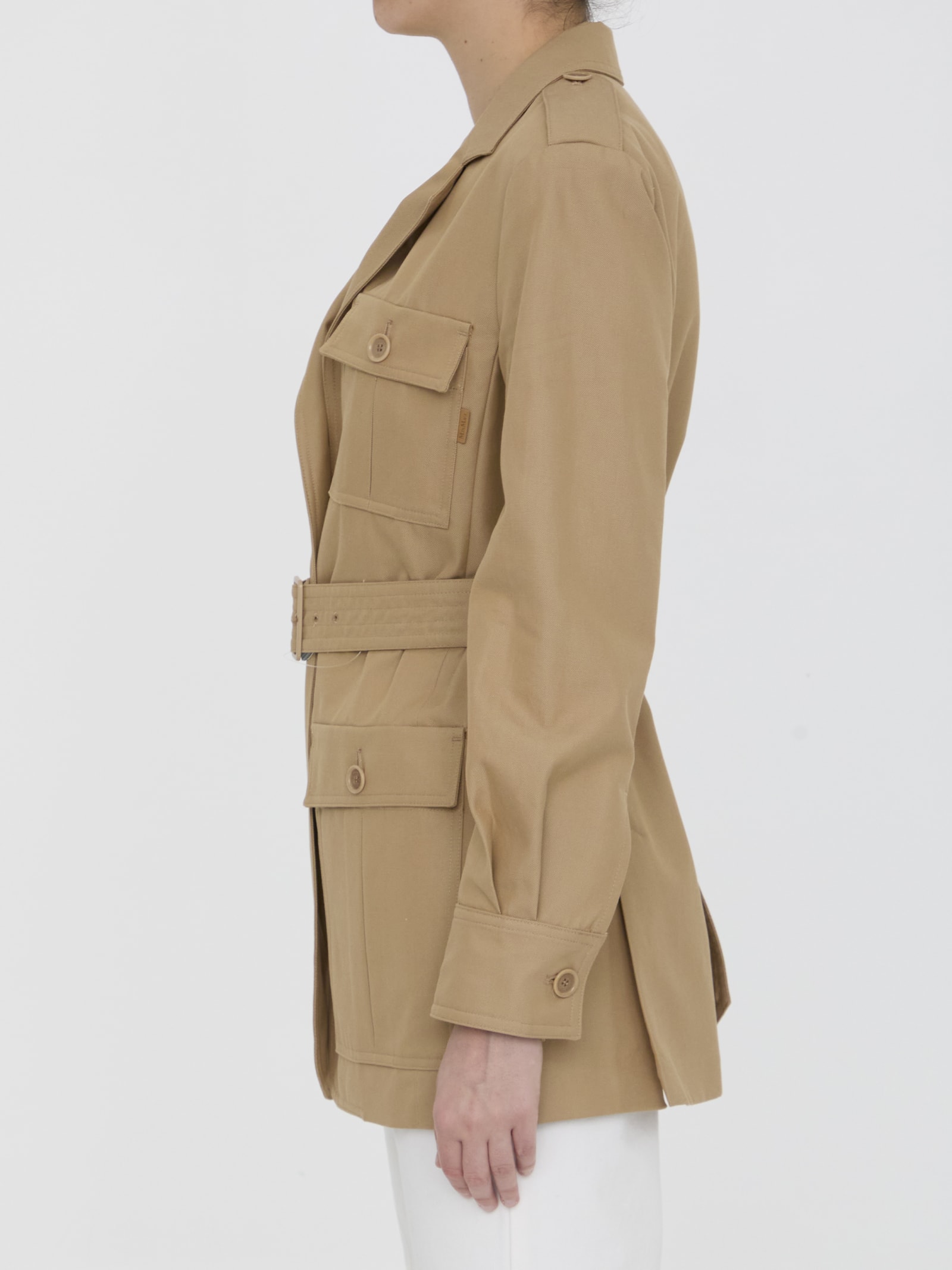 Shop Max Mara Pacos Safari Jacket In Beige